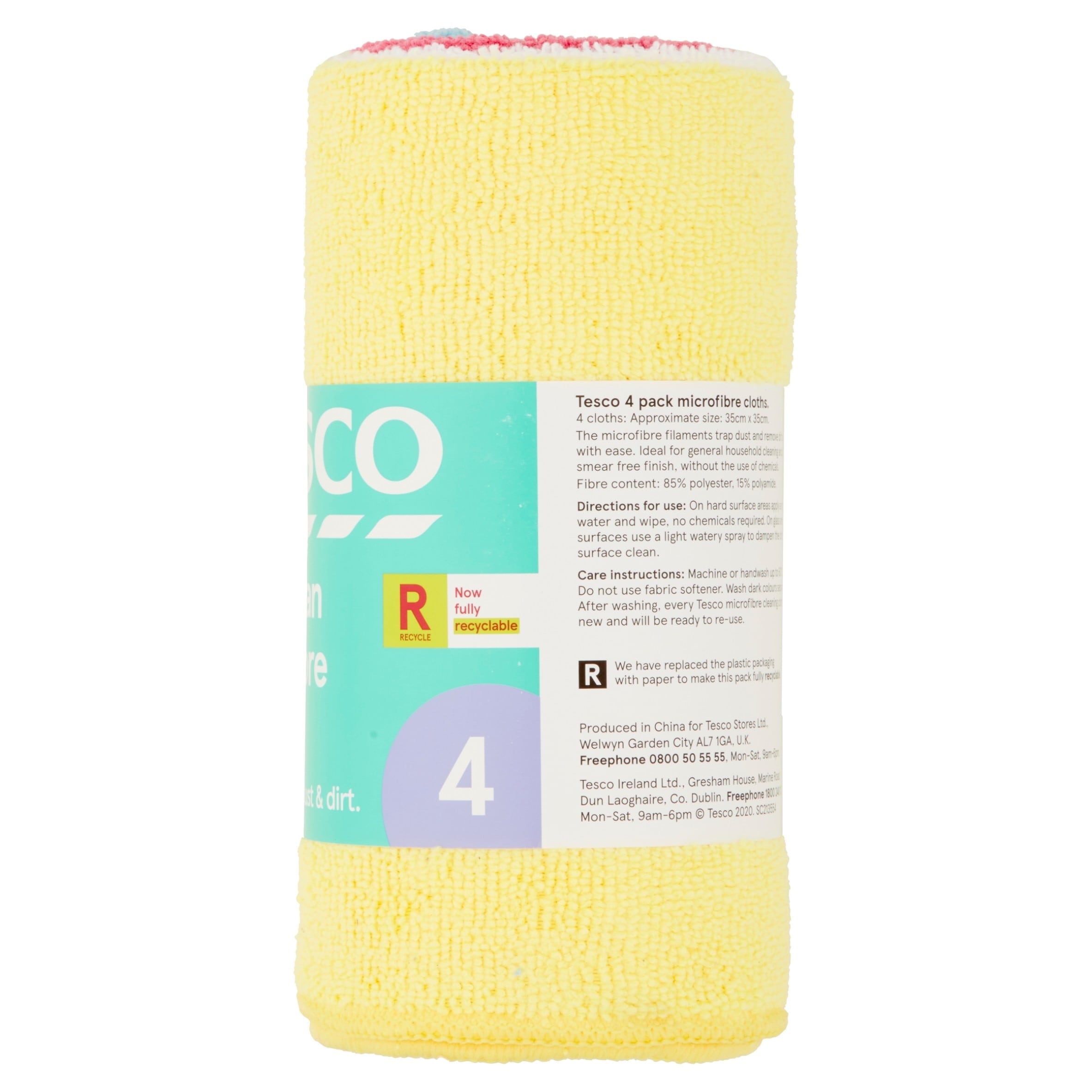 Tesco Microfibre Cloth 4 Pack thumbnail 2