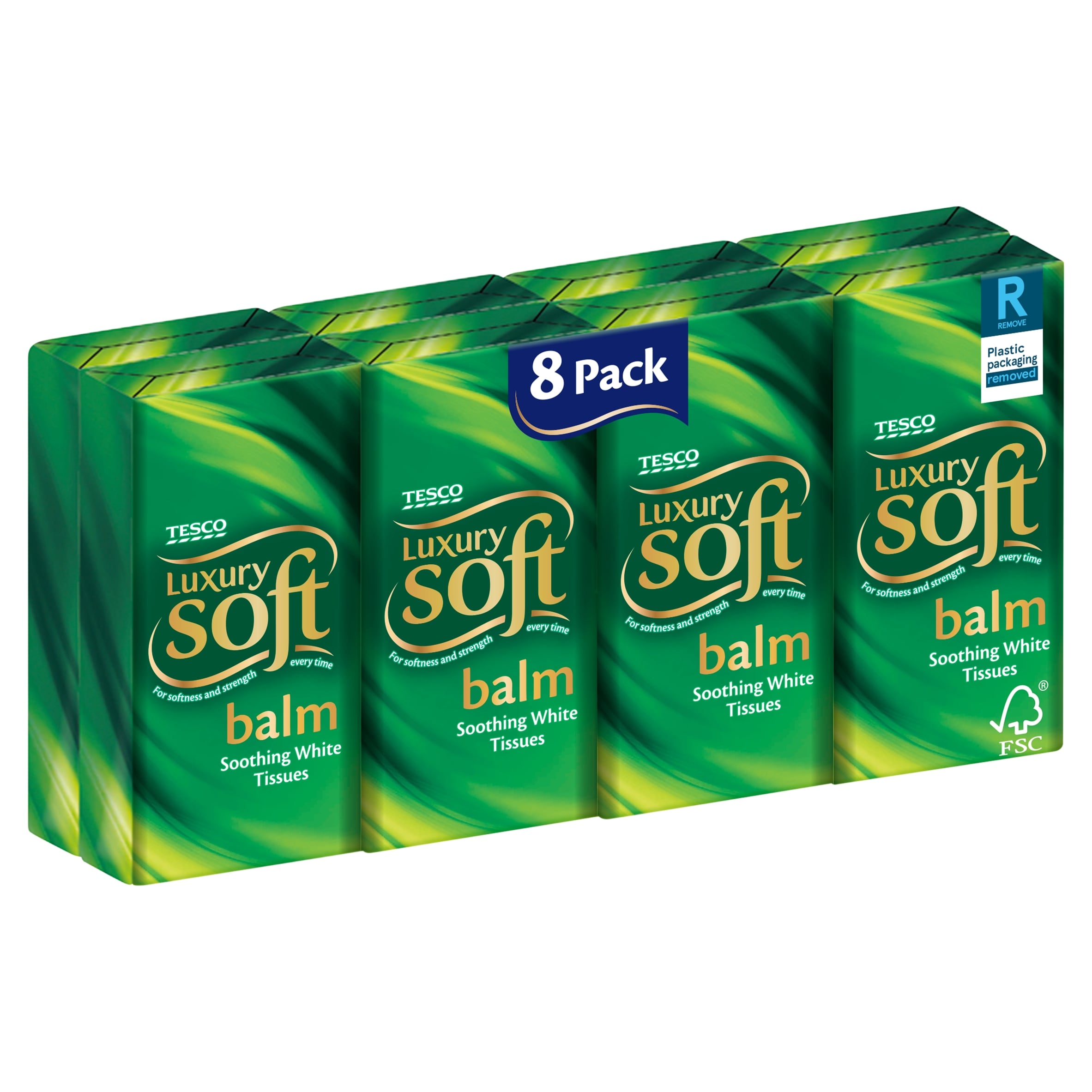 Tesco Balm Pocket Tissues 8 Pack