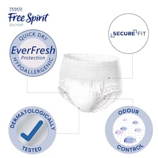 Tesco Free Spirit Super Underwear Small, Medium 12 Pack thumbnail 2