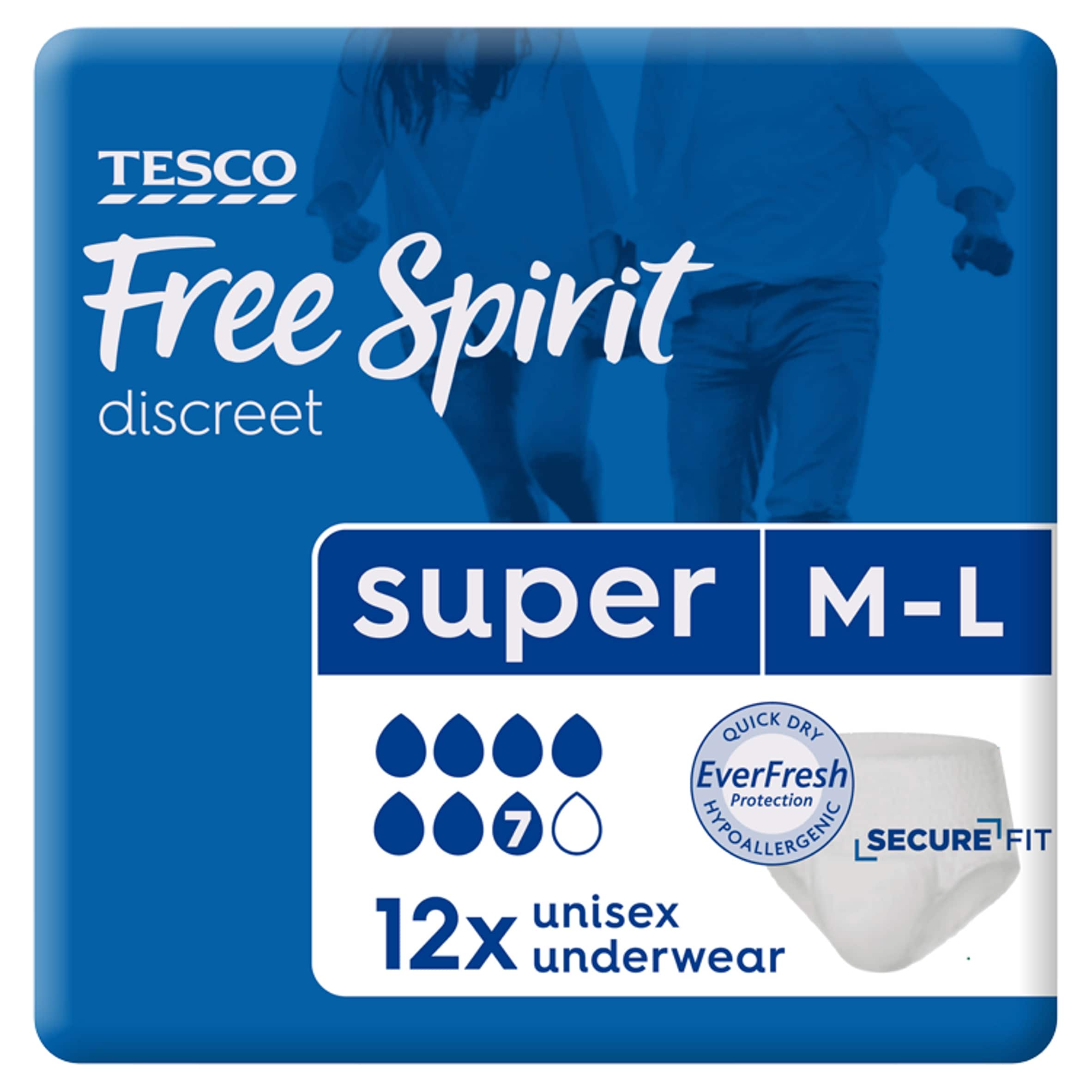 Tesco Free Spirit Super Protection Large Pants 12 Pack