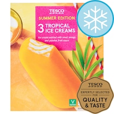 Tesco Tropical Ice Creams 3 X100ml