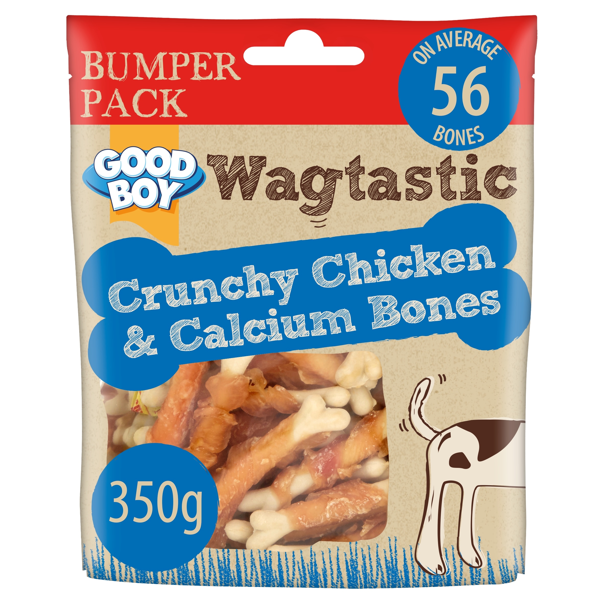 Good Boy Wagtastic Dog Treats Chicken Calcium Bones 350g