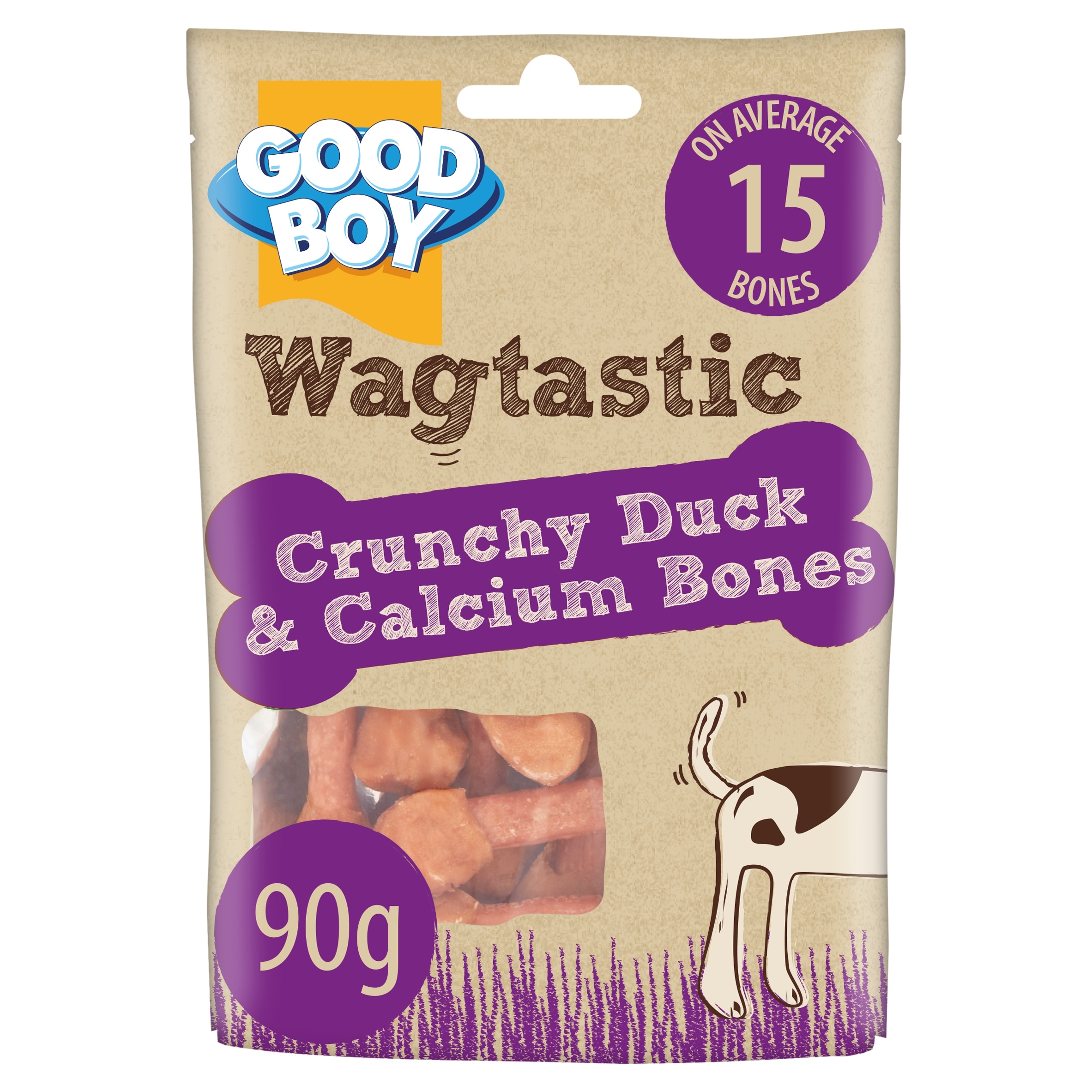 Good Boy Wagtastic Dog Treats Duck Calcium Bones 90g