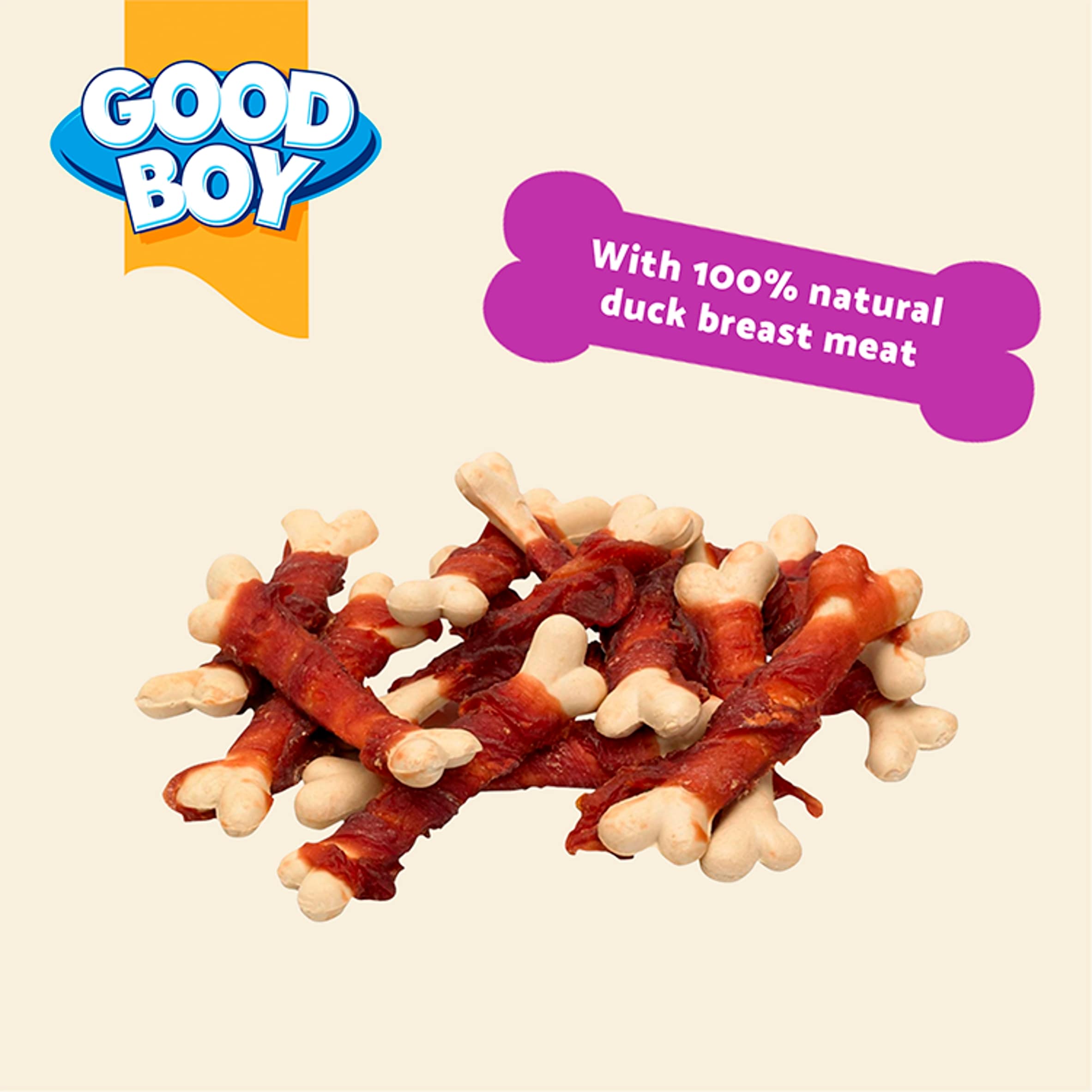 Good Boy Wagtastic Dog Treats Duck Calcium Bones 90g thumbnail 3