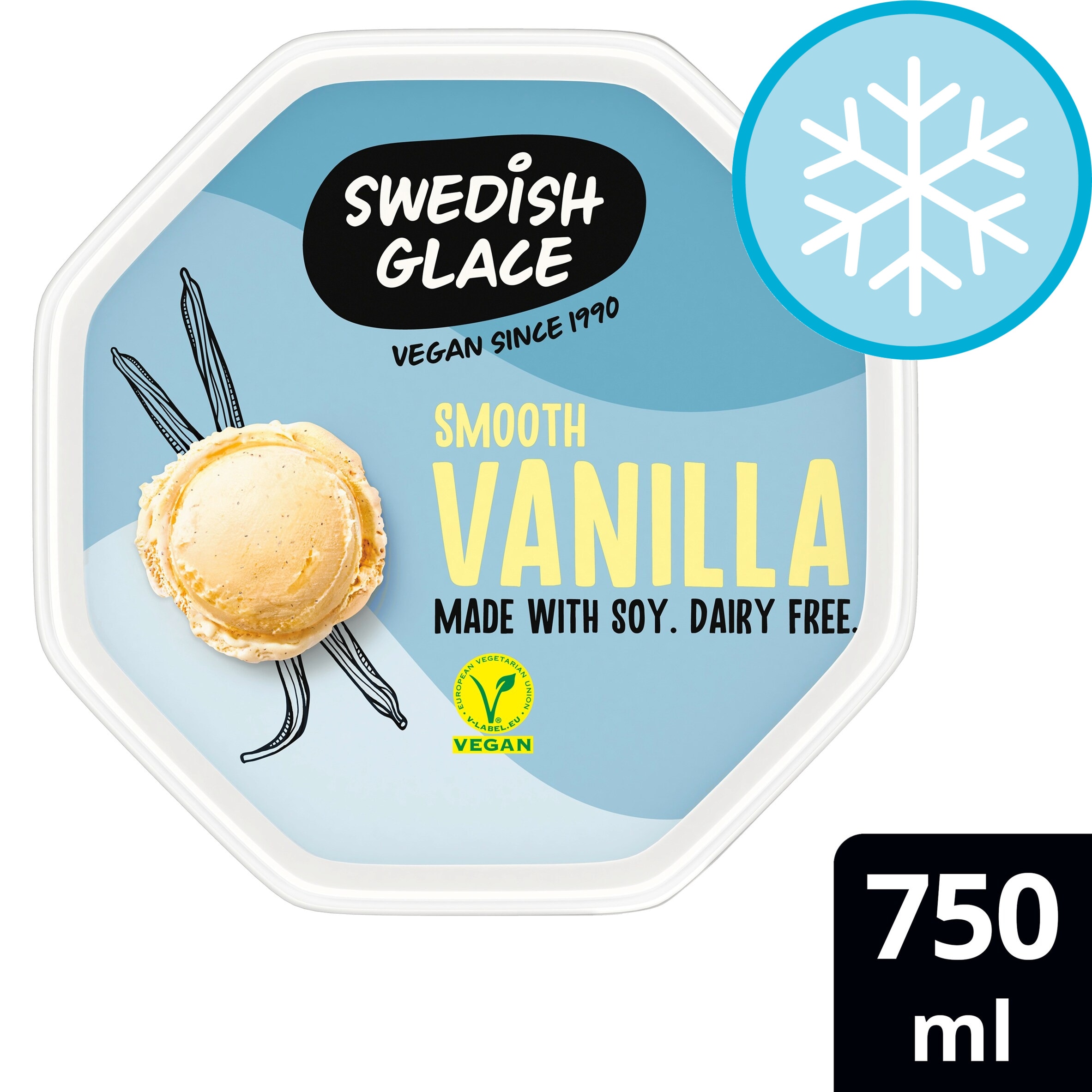 Swedish Glace Dairy Free Smooth Vanilla Vegan Ice Cream Tub