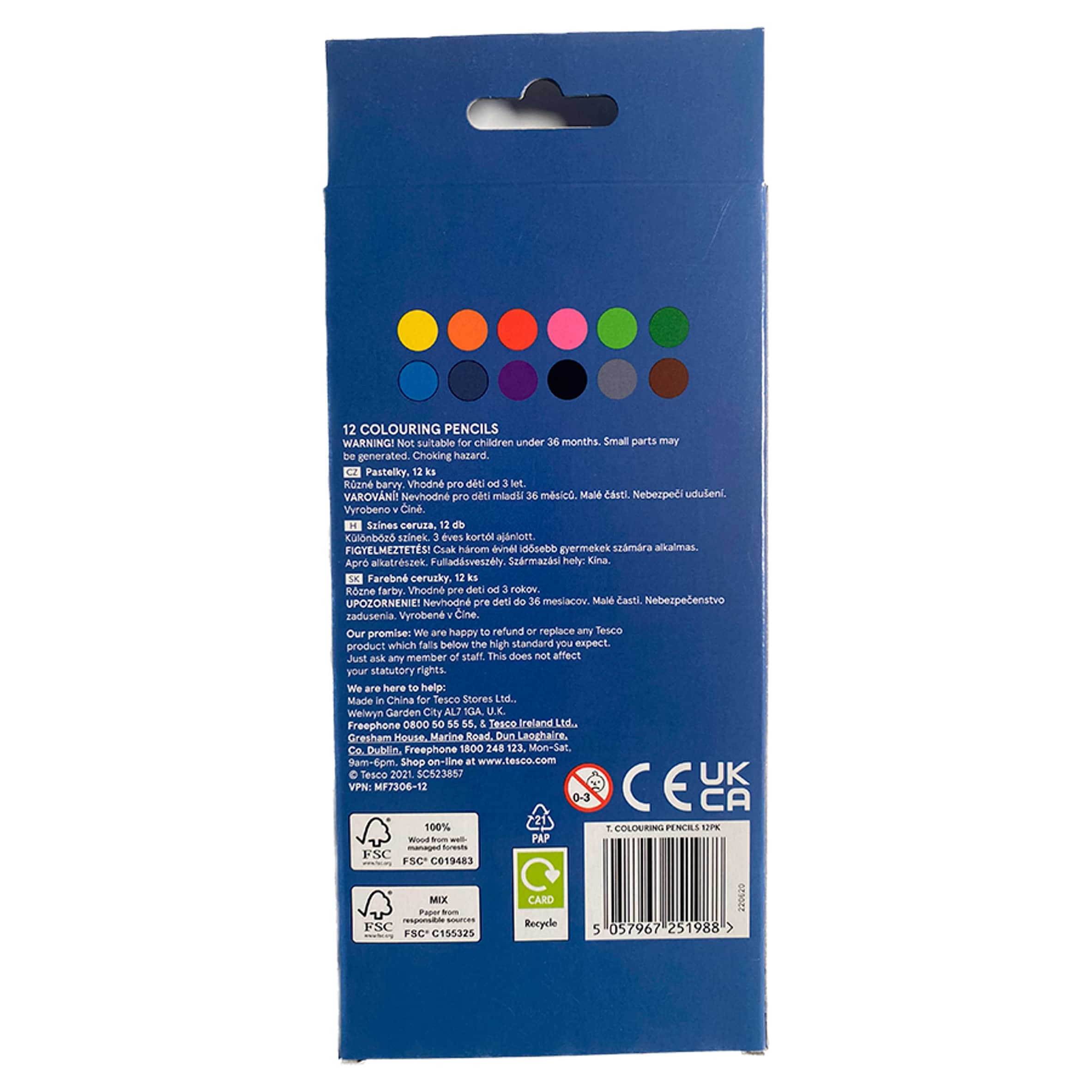 Tesco Colouring Pencils 12 Pack thumbnail 2