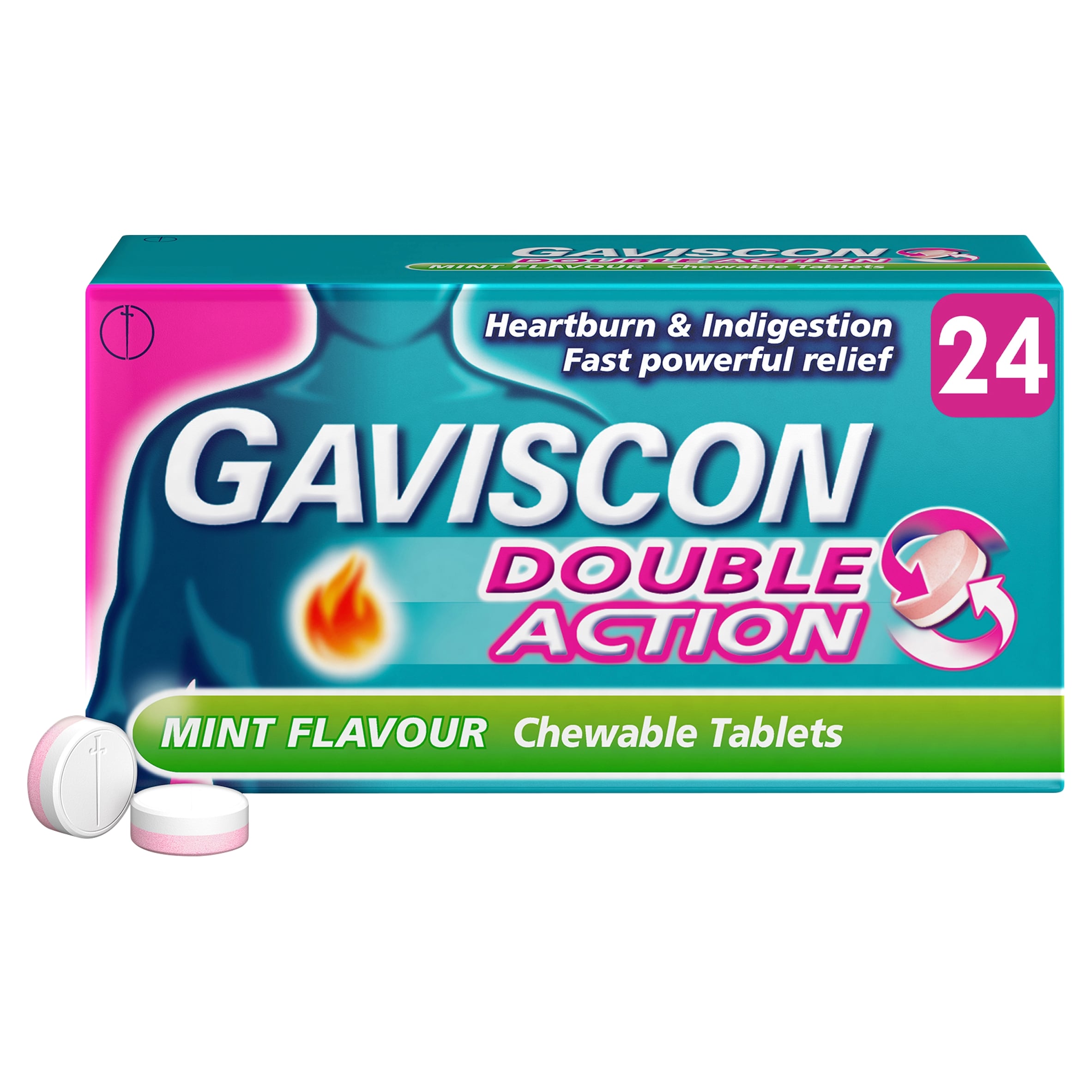 Gaviscon Double Action Tabs Heartburn Indigestion Mint