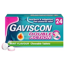Gaviscon Double Action Mint Chewable Heartburn & Indigestion Tablets 24s