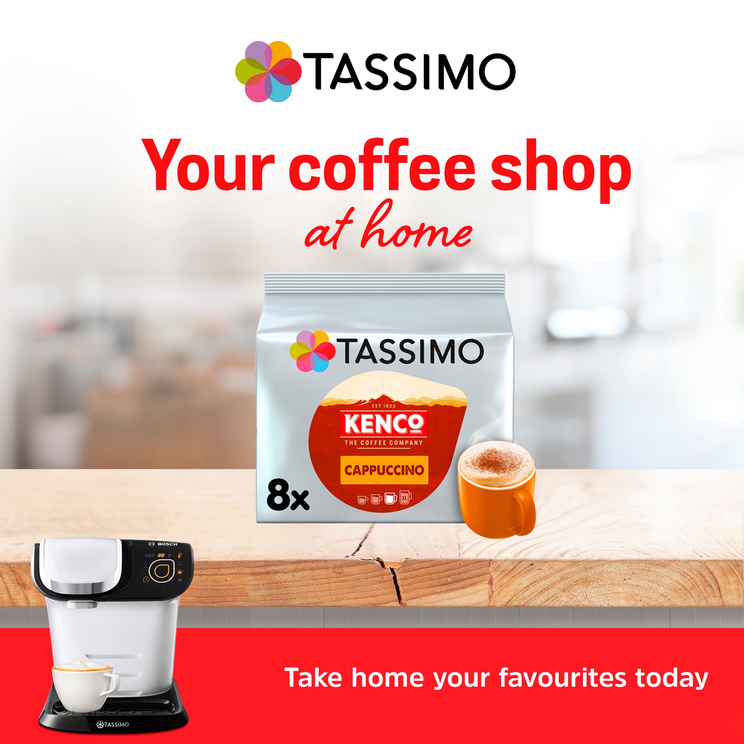 Tassimo Kenco Cappuccino Coffee Pods X8 260G thumbnail 4
