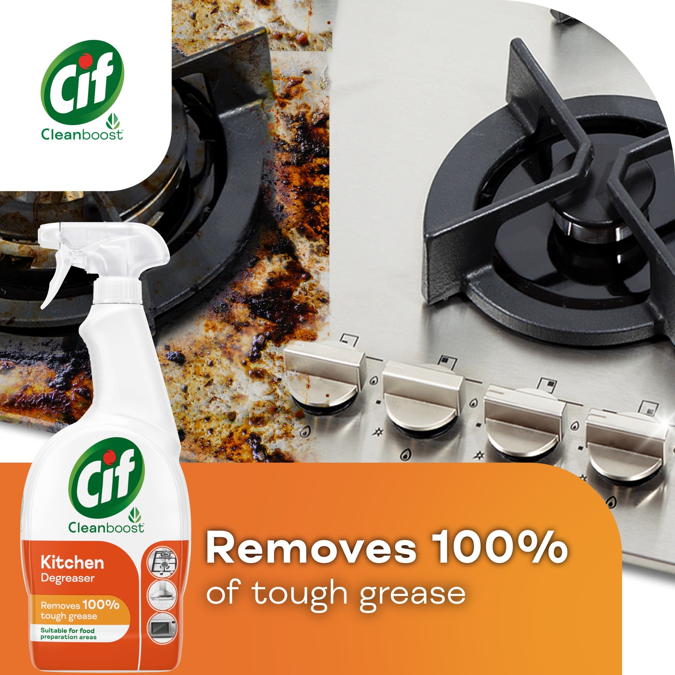 Cif Power & Shine Kitchen Cleaner Spray 700Ml thumbnail 2