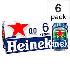 Heineken 0.0% Alcohol Free Lager Beer Can 6x330ml