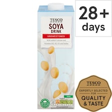 Tesco Longlife Soya Drink Unsweetened 1Ltr