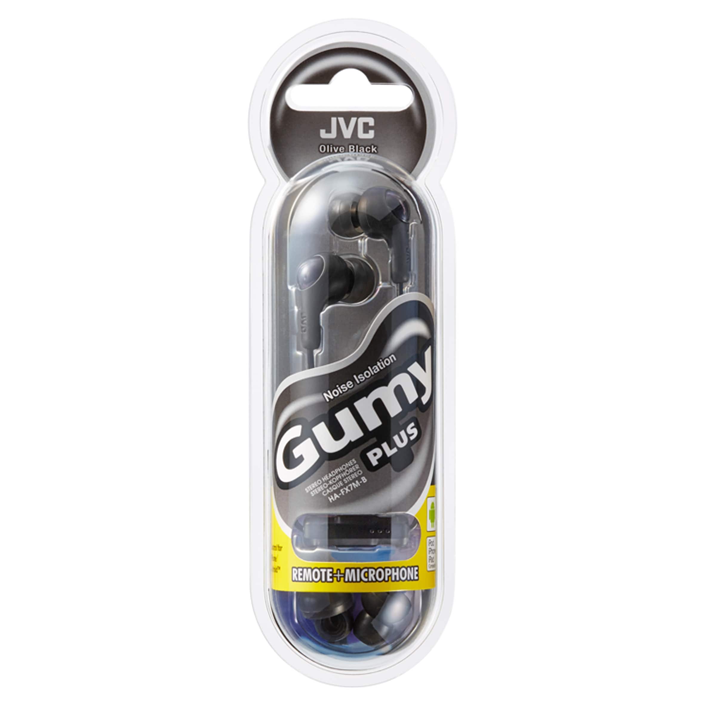 JVC HA-FX7M Gumy Plus Wired In Ear Headphones Olive Black