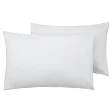 F&F Home Bedding Brushed White Housewife Pillow Case Pair
