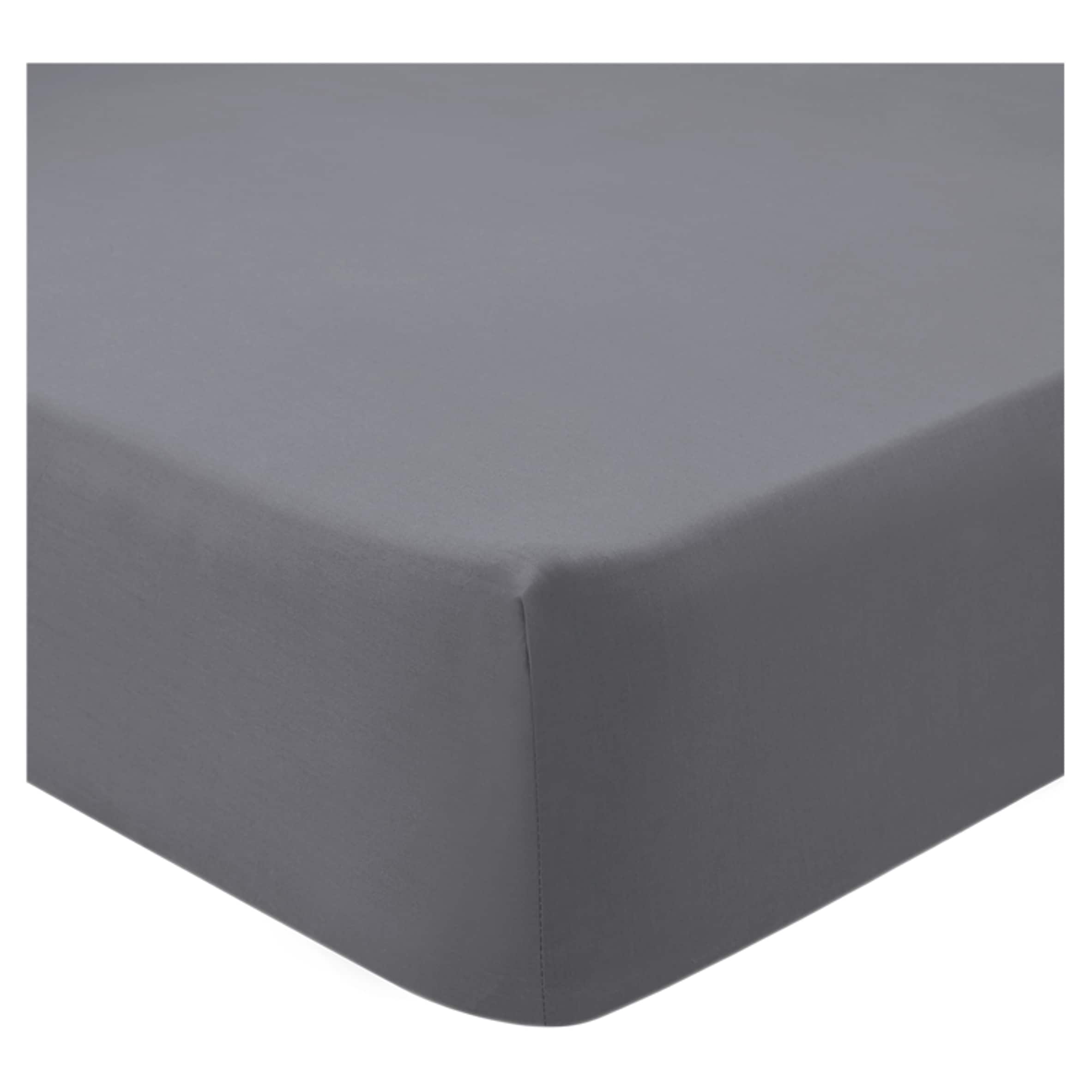 F&F Home Bedding Poly Cotton Fitted Sheet Grey Single