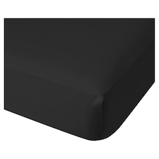 F&F Home Bedding Poly Cotton Fitted Sheet Black Double
