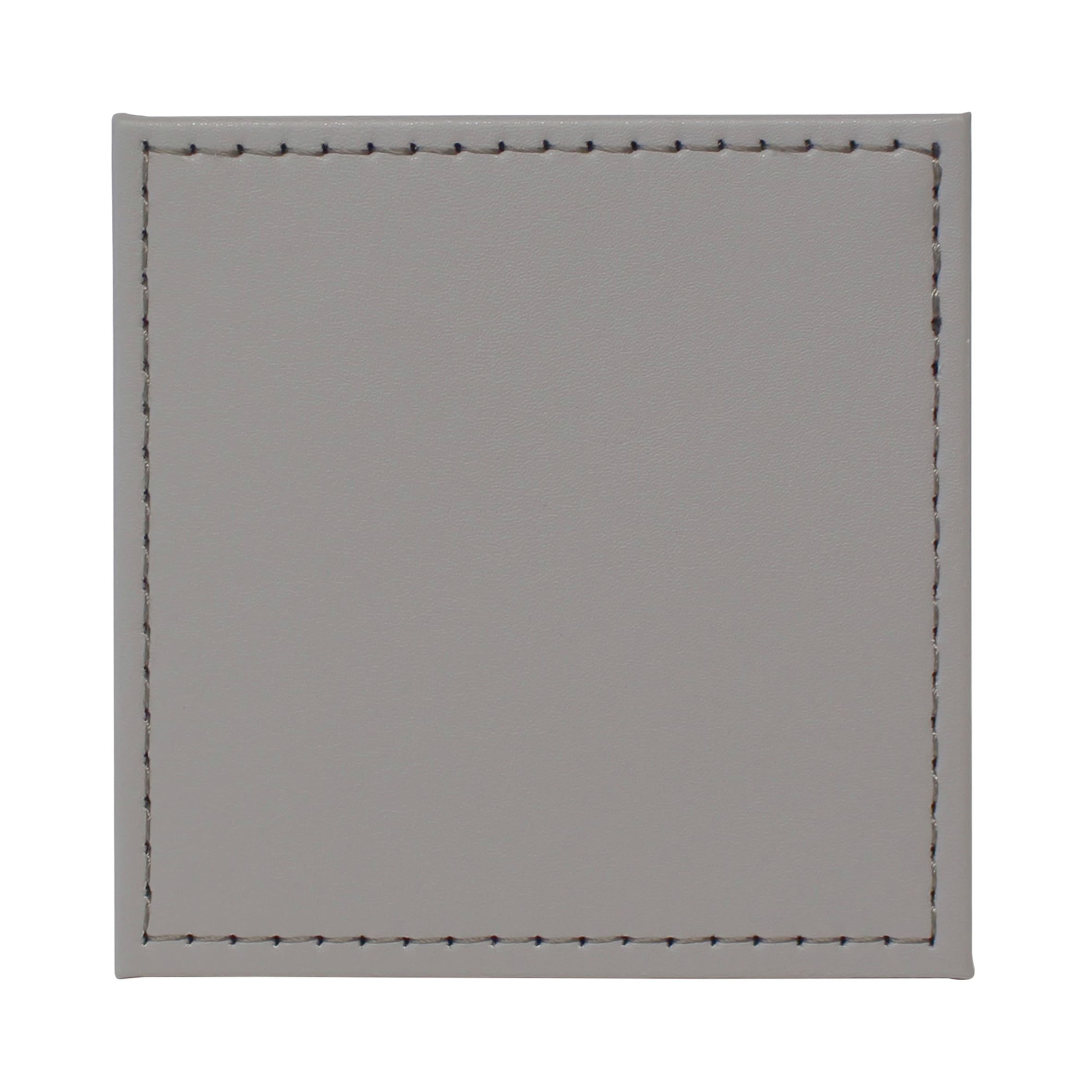 F&F Home Faux Leather Silver/Grey Coaster 4 Pack