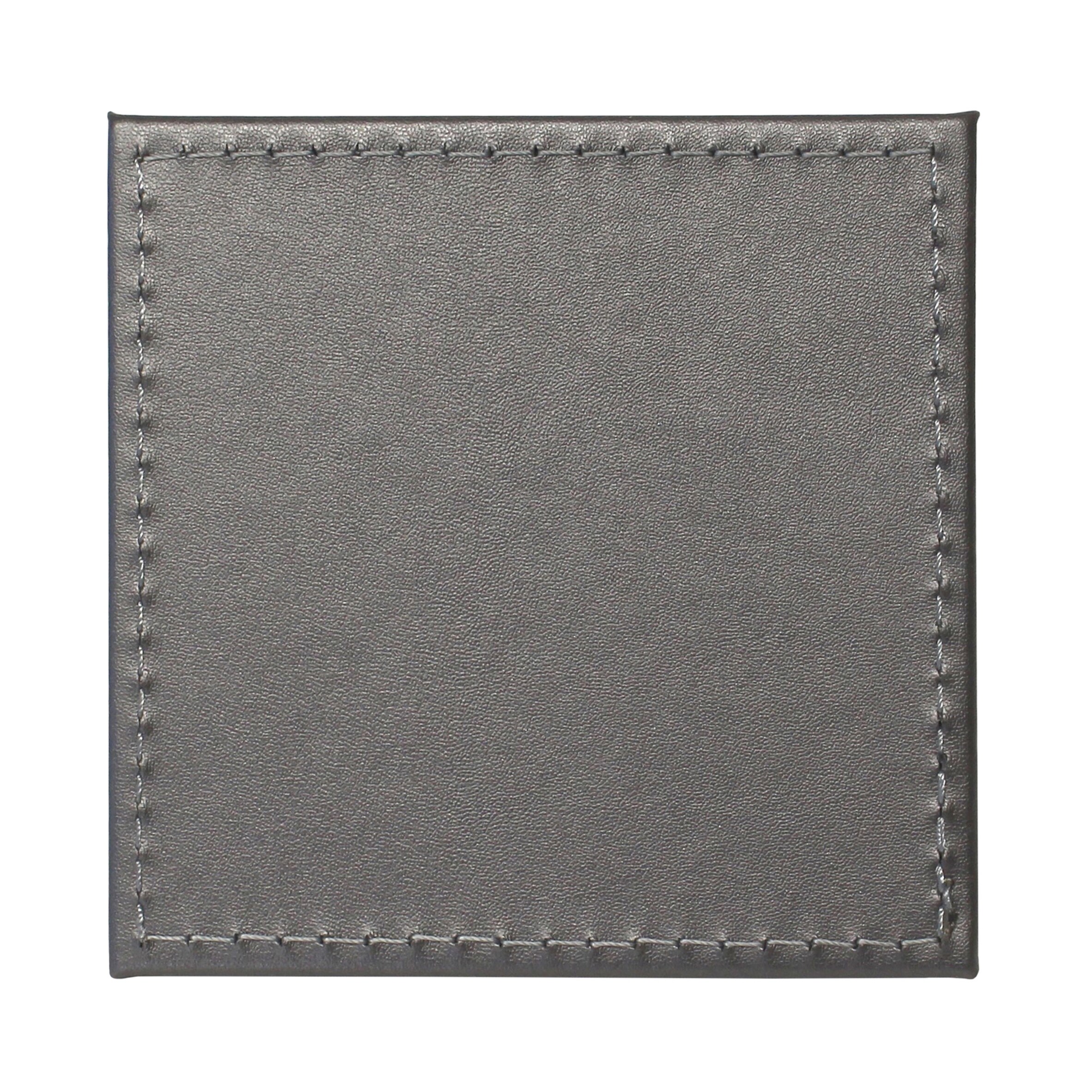 F&F Home Faux Leather Silver/Grey Coaster 4 Pack thumbnail 2