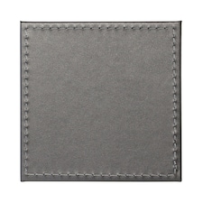 F&F Home Faux Leather Silver/Grey Coaster 4 Pack thumbnail 2