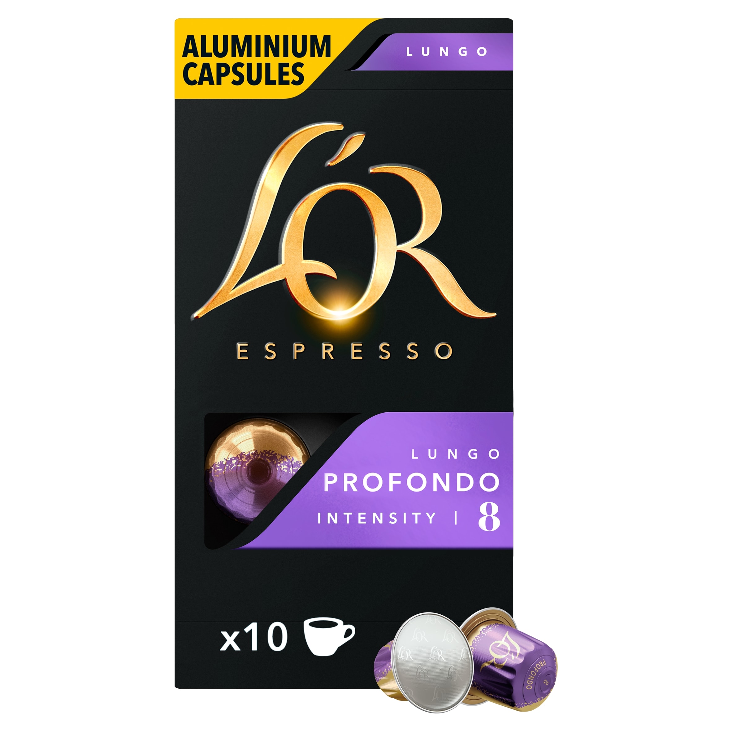 L’or. Espresso Lungo Profondo Coffee Capsules x10 Intensity 8 52g thumbnail 2