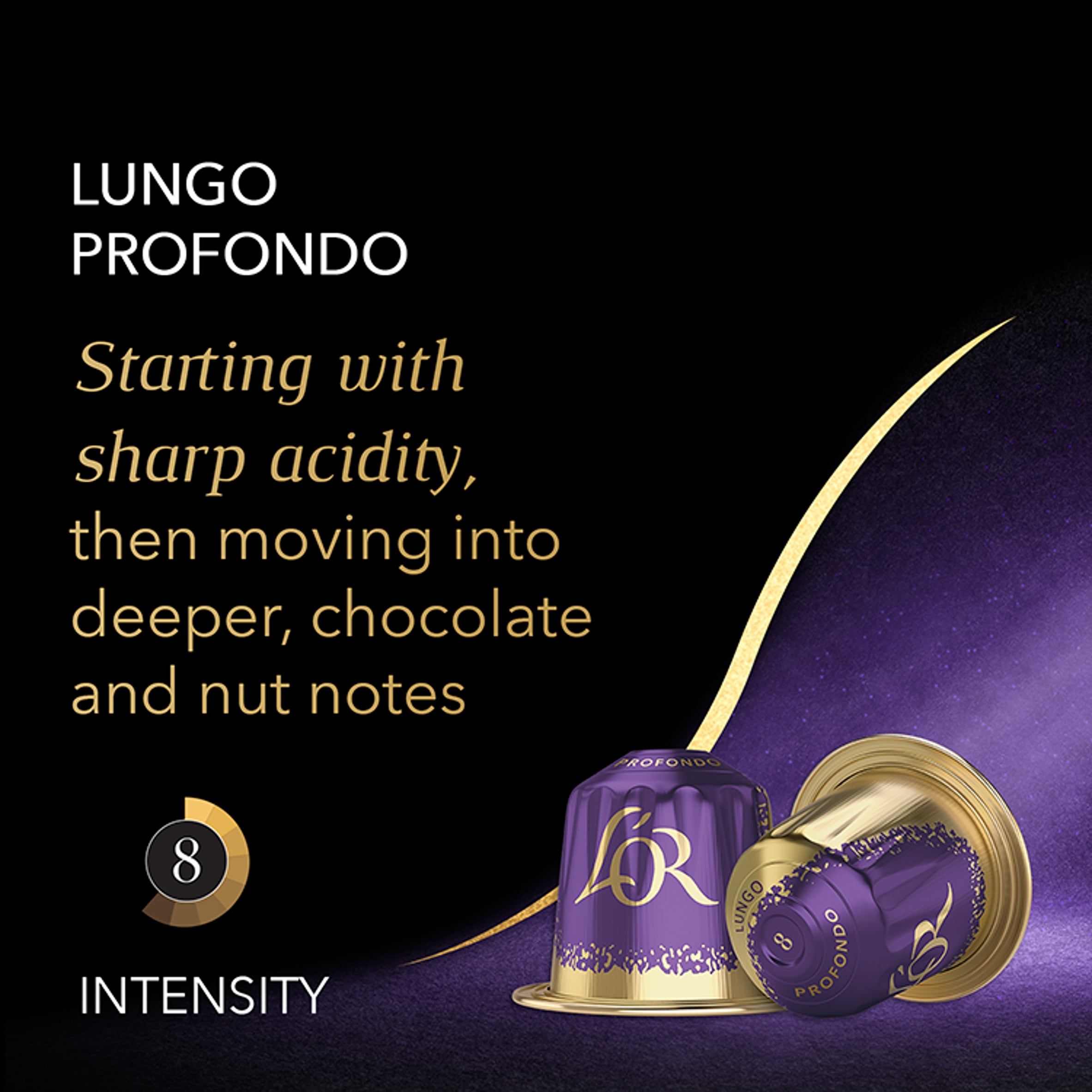 L’or. Espresso Lungo Profondo Coffee Capsules x10 Intensity 8 52g thumbnail 4