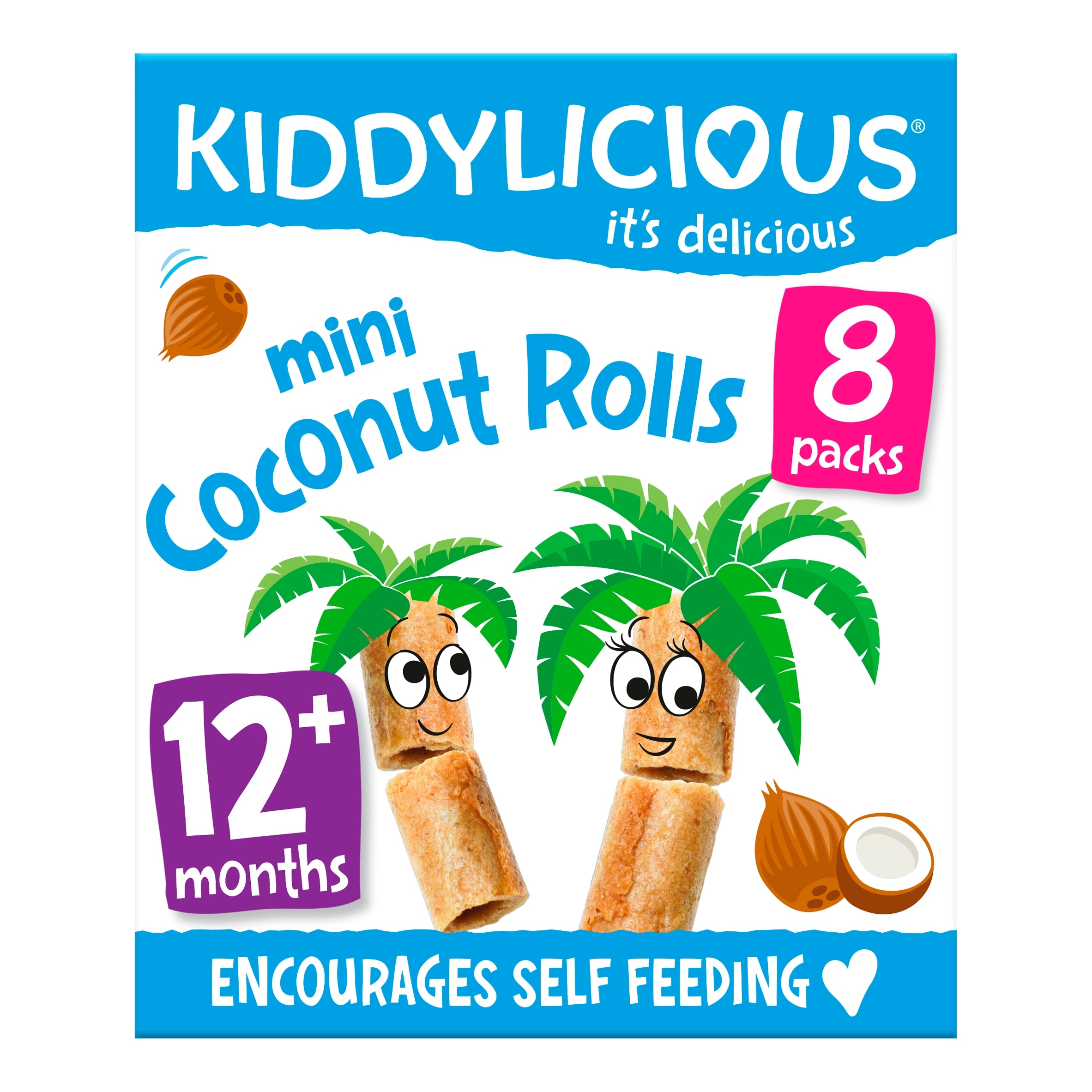 Kiddylicious Original Mini Coconut Rolls Baby Snacks Multi