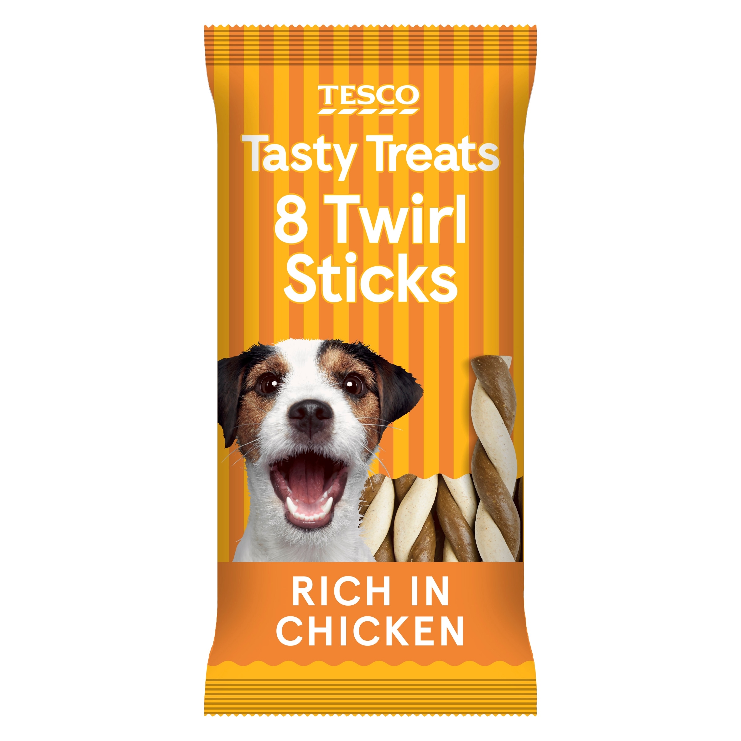 Tesco Tasty Treats 8 Twirl Sticks Rich in Chicken 140g
