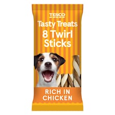 Tesco Tasty Treats 8 Twirl Sticks Rich in Chicken 140g