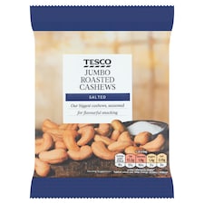Tesco Jumbo Roasted Cashews - Salted 150g