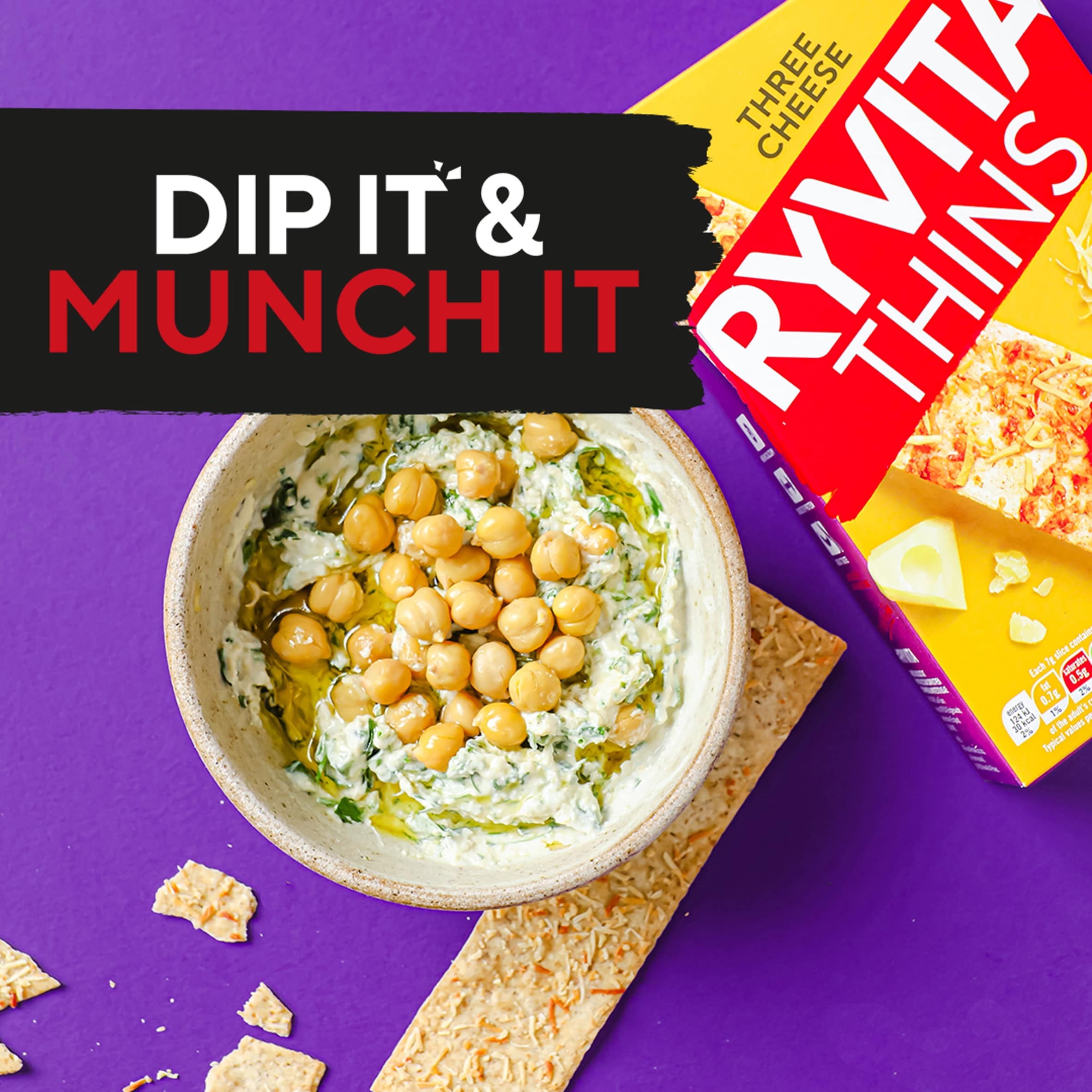 Ryvita 3 Cheese Thins 125G thumbnail 4