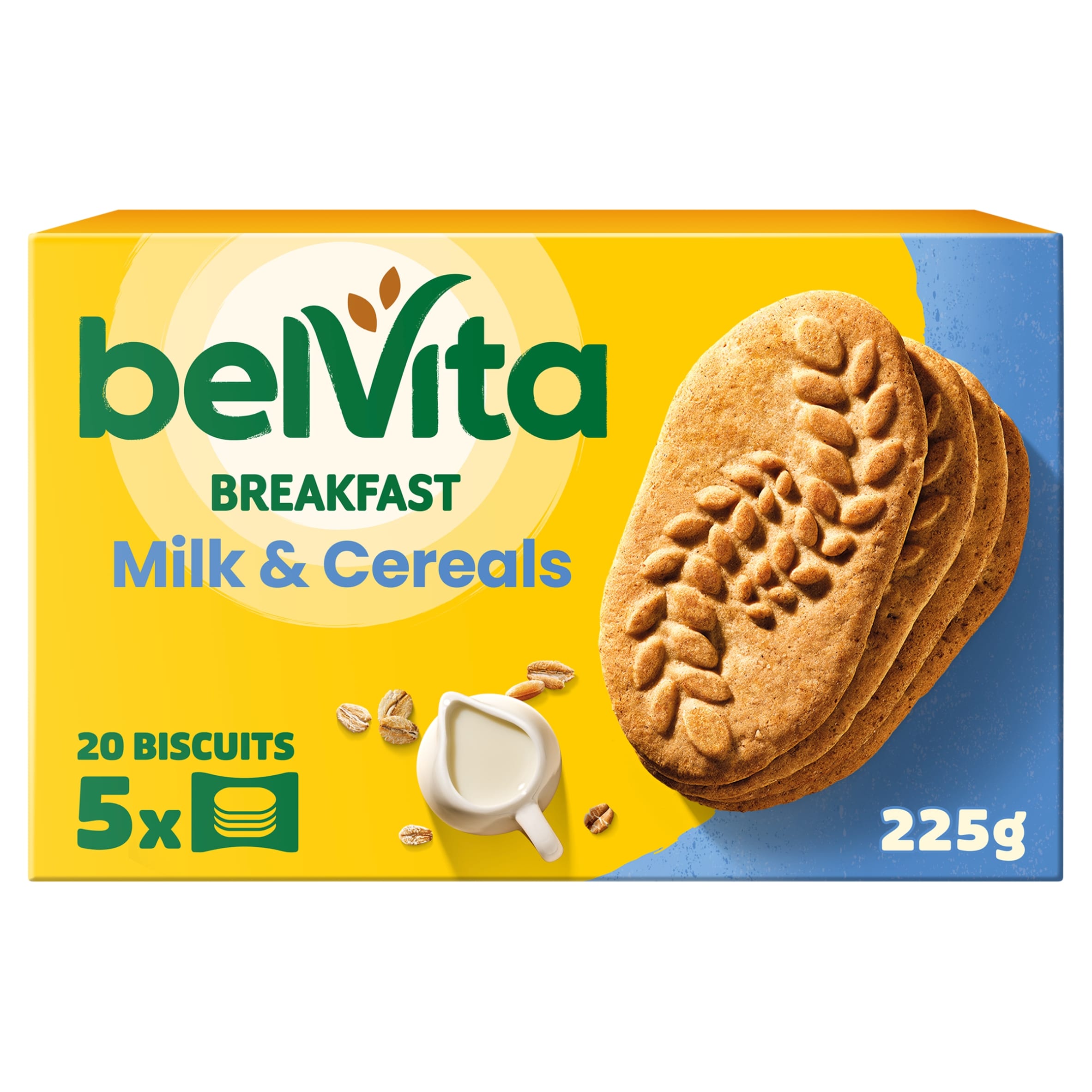 Belvita Breakfast Milk & Cereal Biscuit Snack Bars Pack 5 x 45g