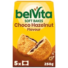 Belvita Breakfast Soft Bakes Chocolate Filled Cereal Snack Bars Pack 5 x 50g