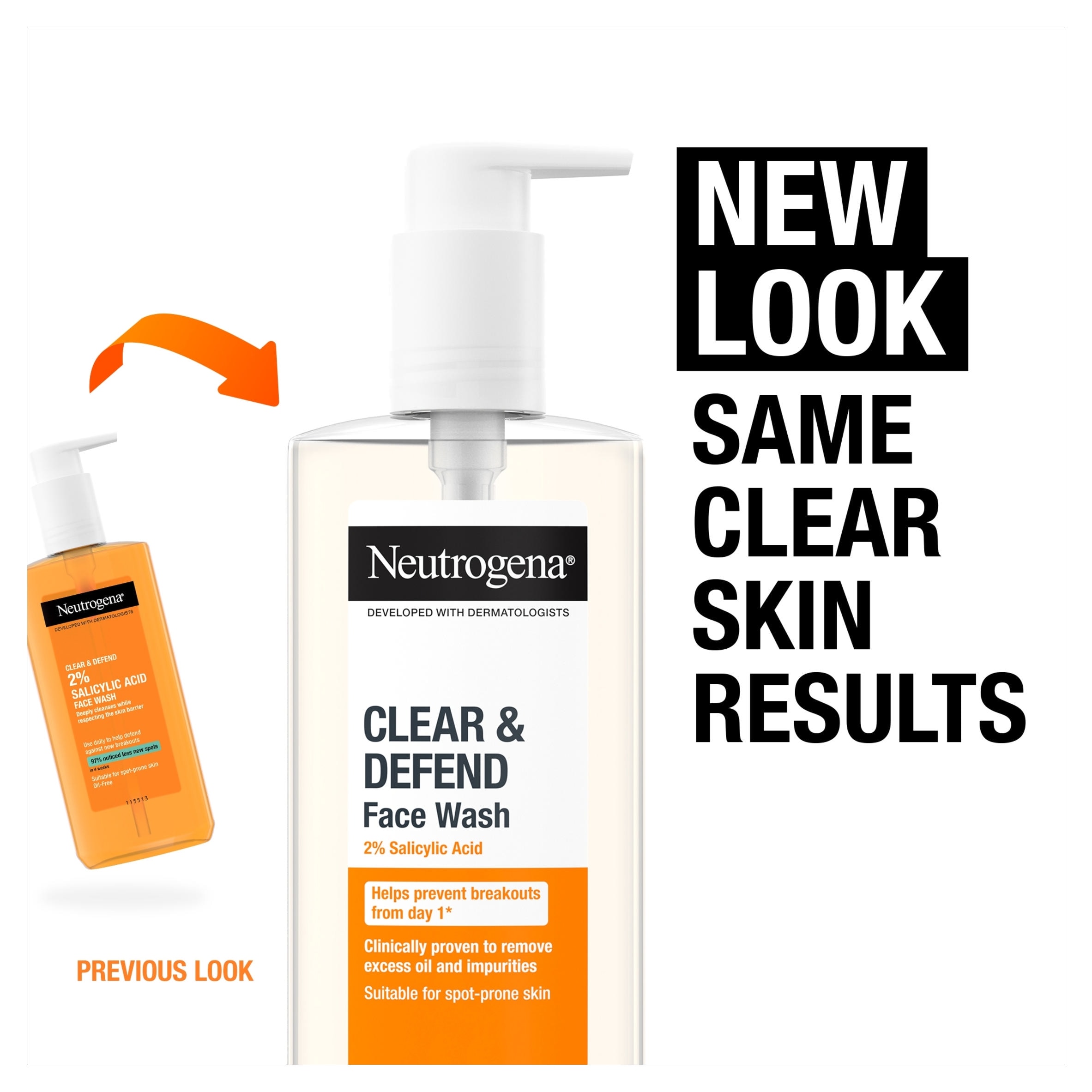 Neutrogena Clear and Defend 2% Salicylic Acid Face Wash 200ml thumbnail 3