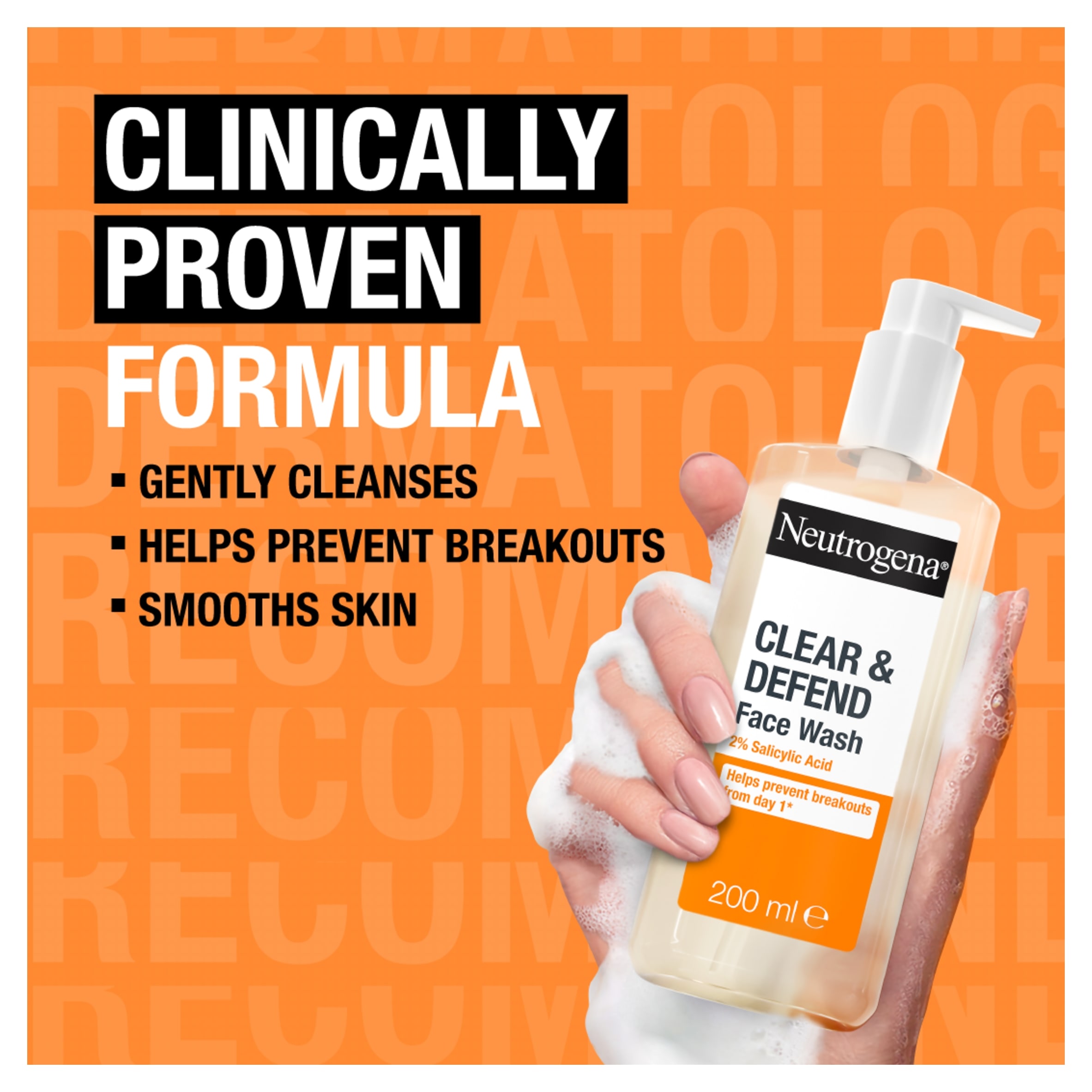 Neutrogena Clear and Defend 2% Salicylic Acid Face Wash 200ml thumbnail 4