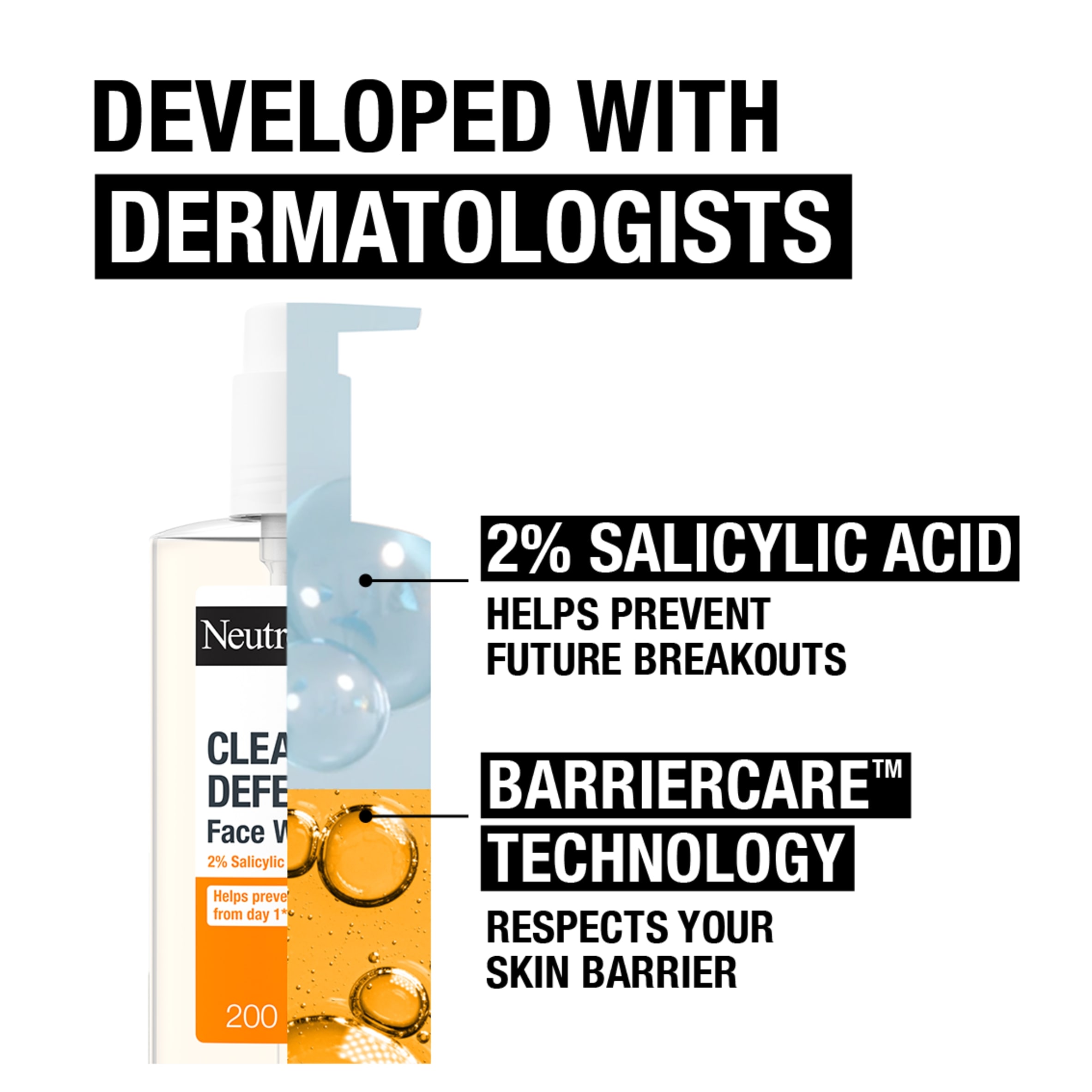 Neutrogena Clear and Defend 2% Salicylic Acid Face Wash 200ml thumbnail 5