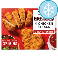 Tesco Breaded Chicken Steaks 4 Pack 380g