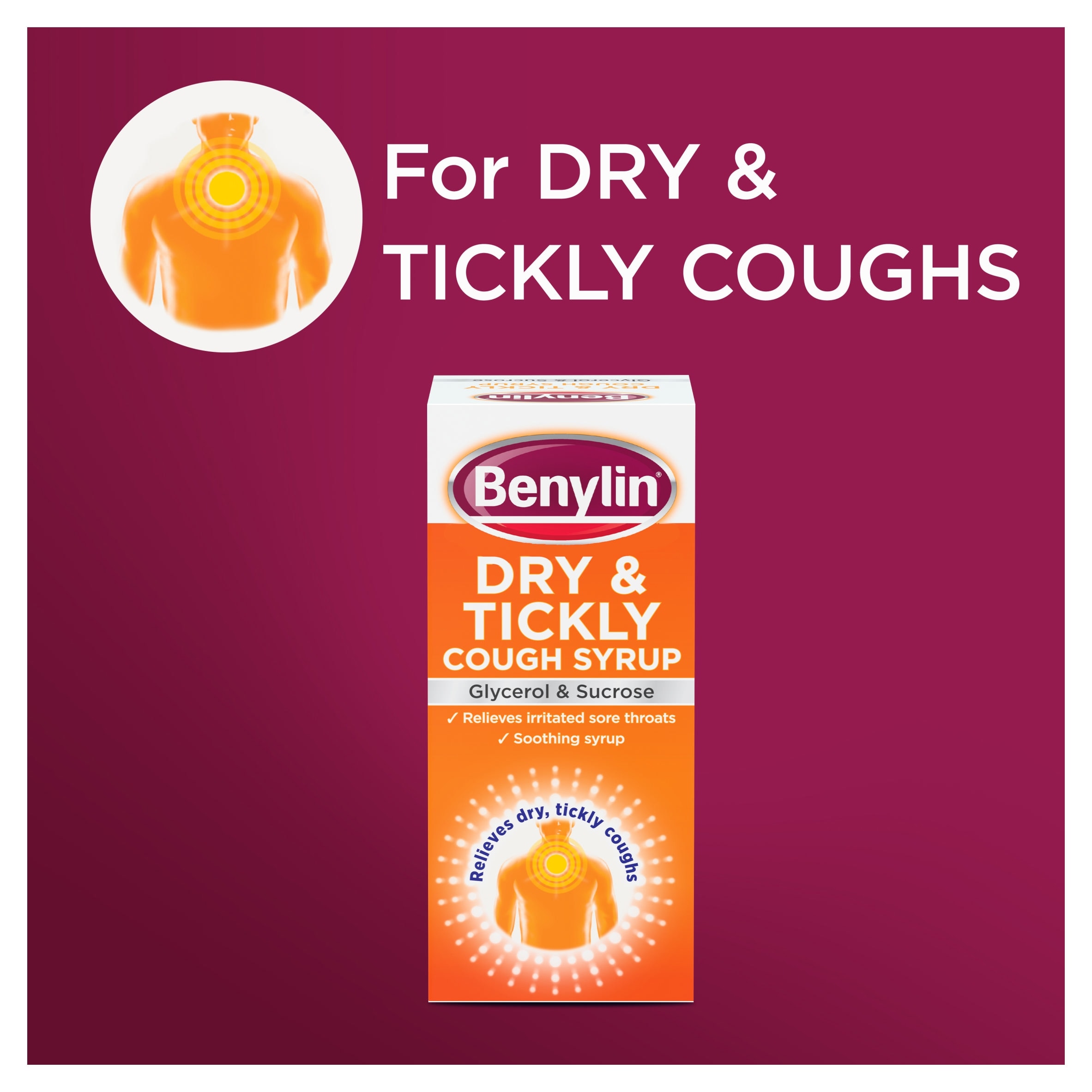Benylin Dry & Tickly Cough Relief Syrup 150ml thumbnail 3