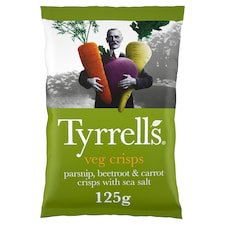 Tyrrells Sea Salted Veg Sharing Crisps 125g