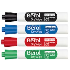 Berol Dry Wipe Whiteboard Markers, Bullet Tip, 4 Count thumbnail 2