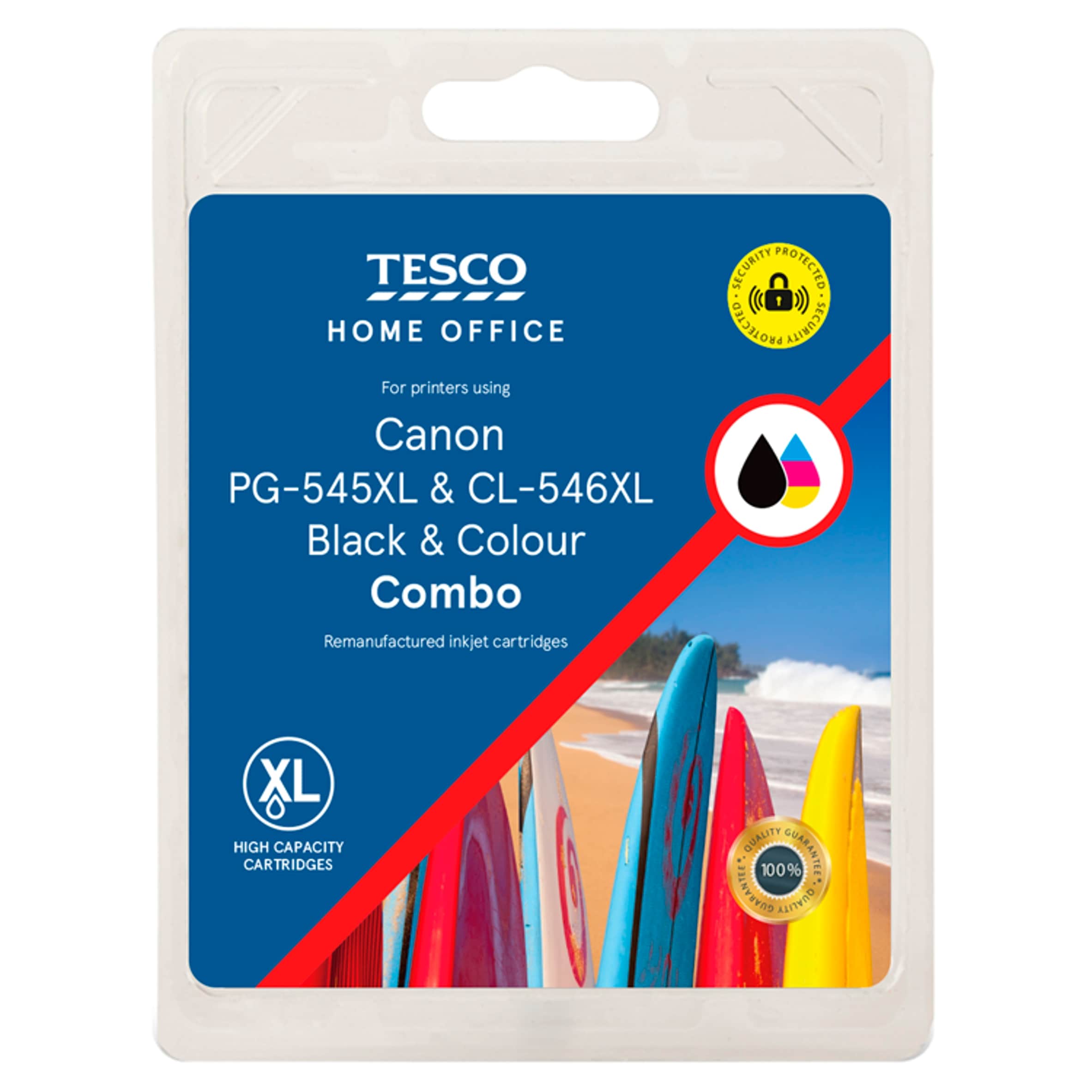 Tesco Canon PG-545XL & CL-546XL Remanufactured Black & Colour Combo Printer Ink Cartridges
