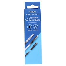 Tesco Erasable Gel Pens Black 3 Pack