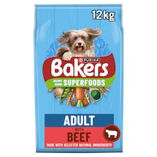 Bakers Adult Dry Dog Food Beef and Veg 12kg