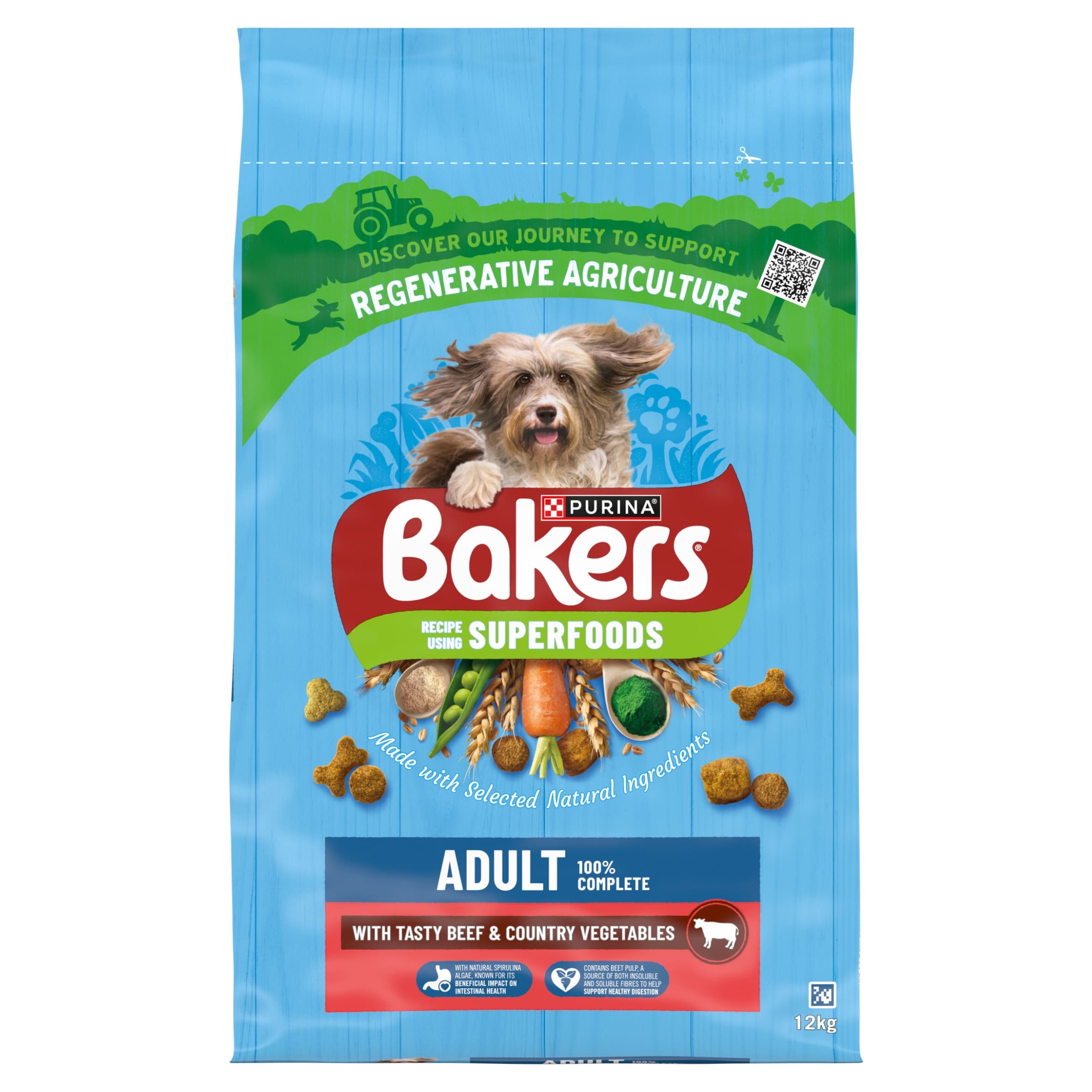 Bakers Adult Dry Dog Food Beef and Veg 12kg thumbnail 2