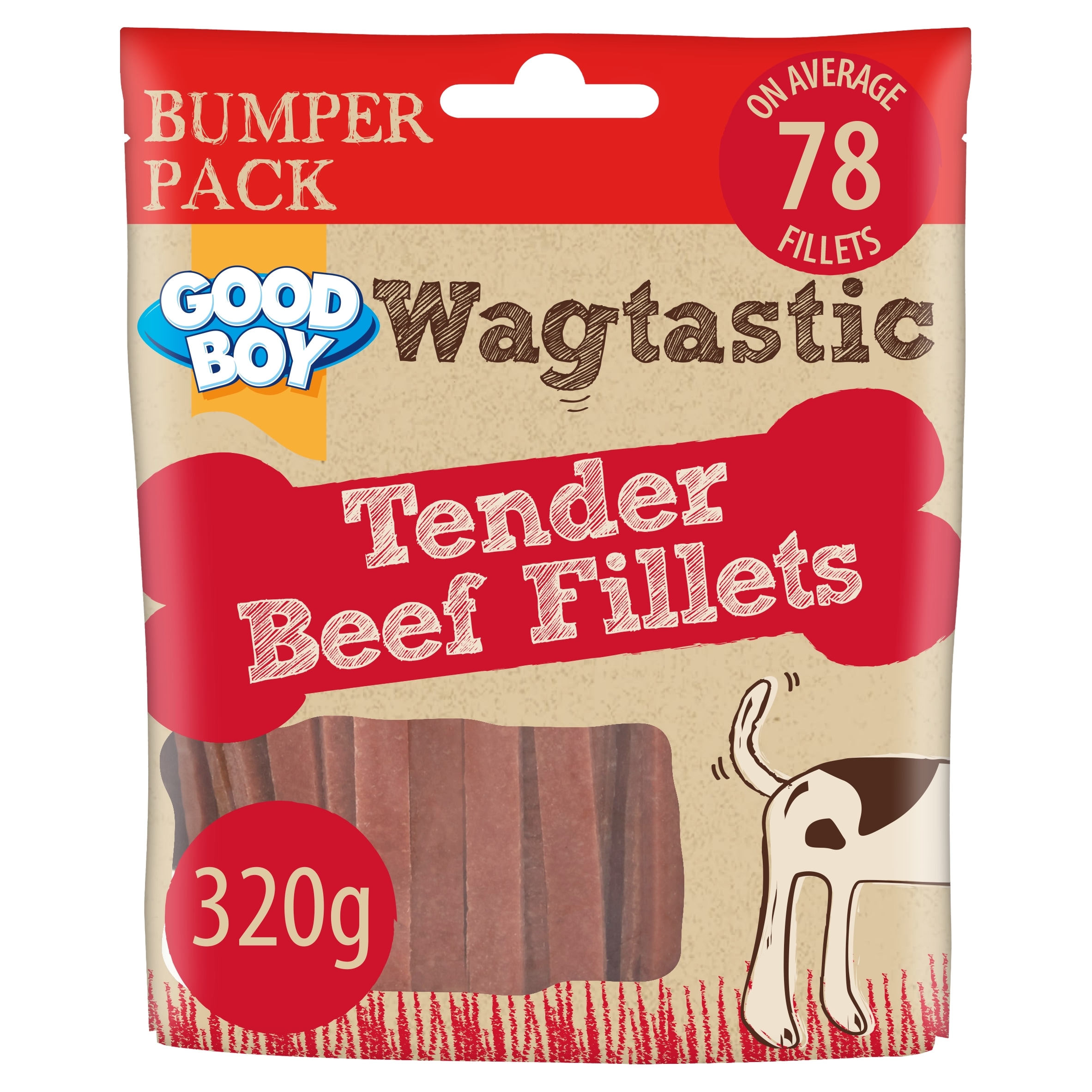 Good Boy Wagtastic Dog Treats Beef Fillets 320g