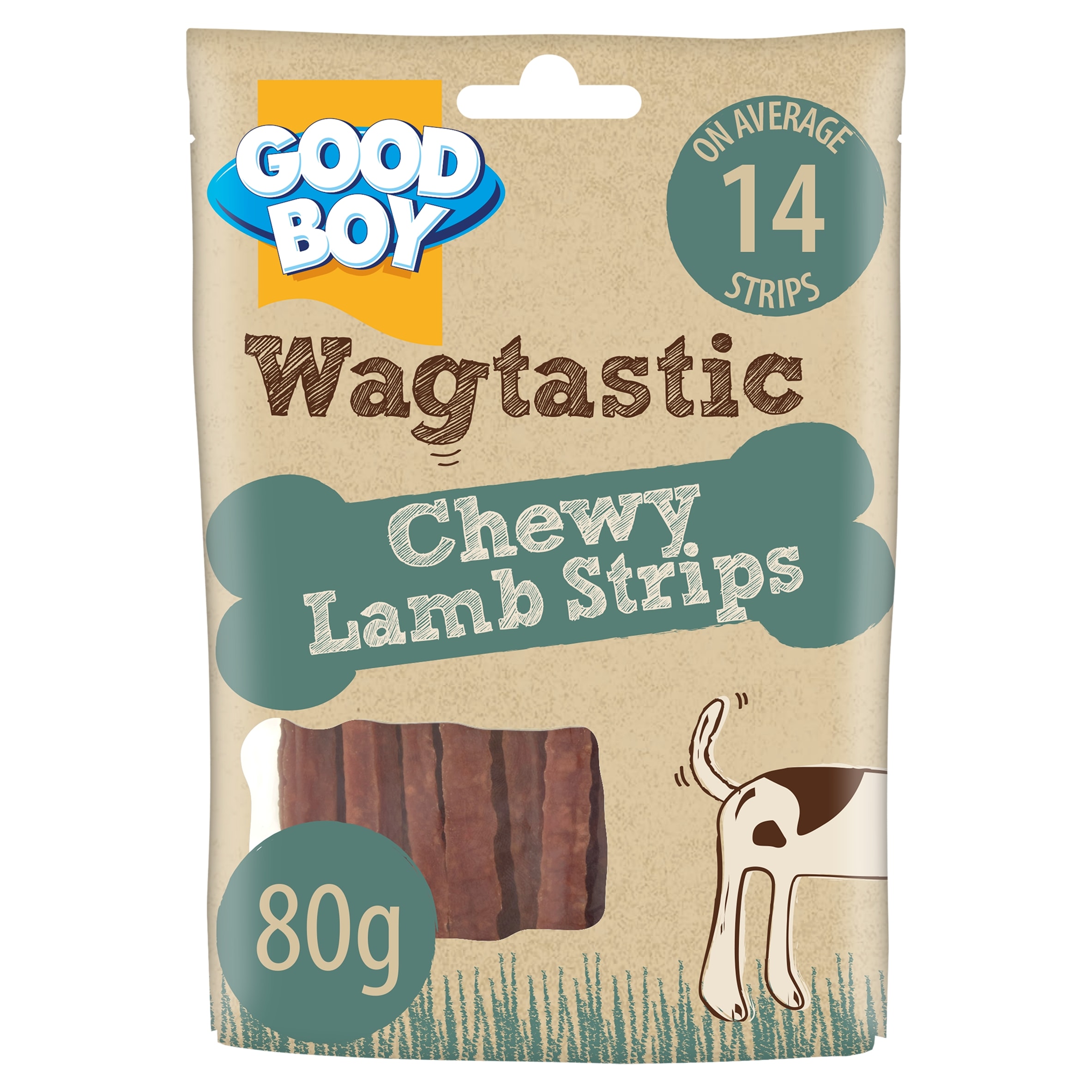 Good Boy Wagtastic Dog Treats Lamb Strips 80g