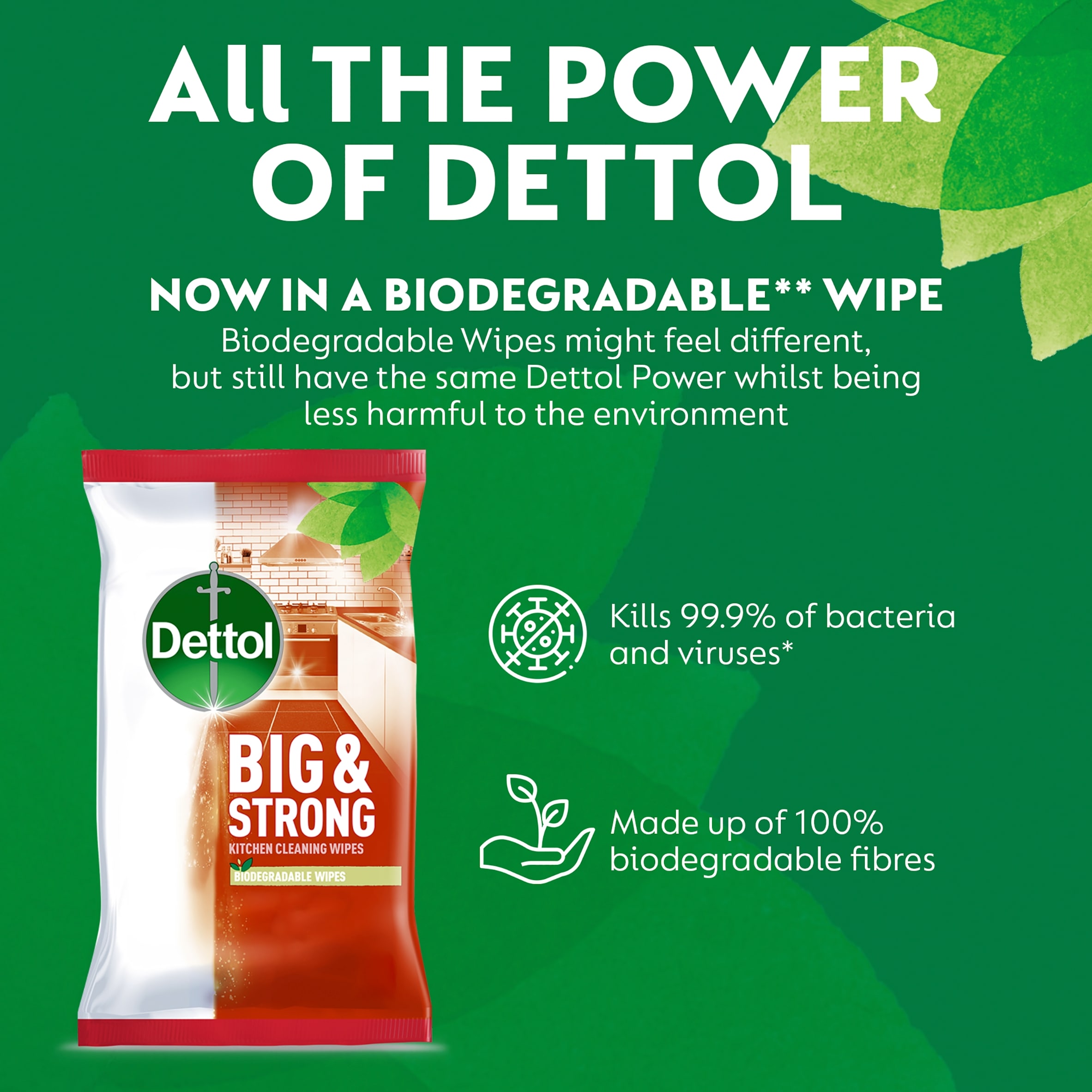 Dettol Big & Strong Kitchen Surface Cleaning Wipes 25 Pack thumbnail 2