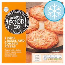 Hearty Food Co. 4 Mini Cheese And Tomato Pizzas 356g