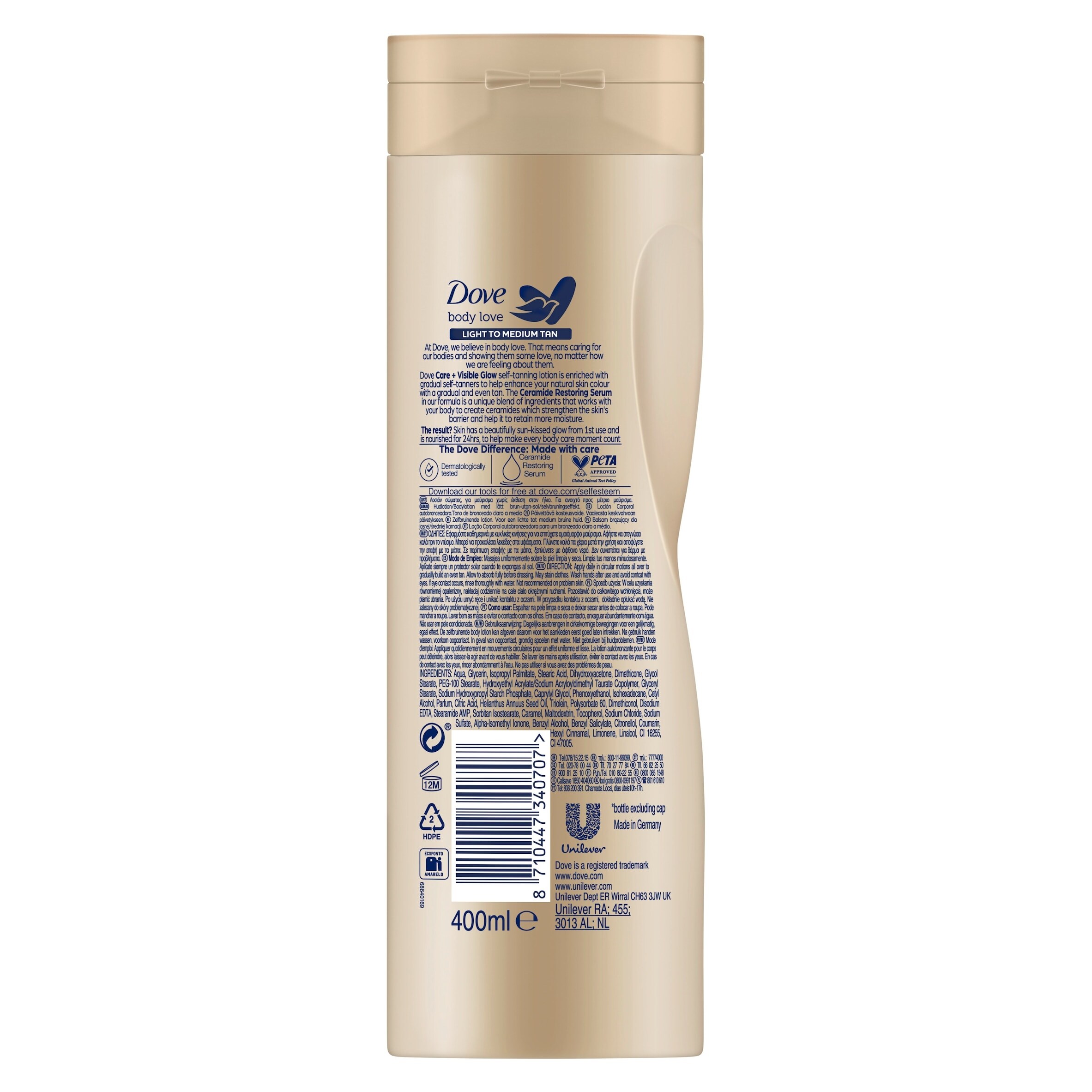 Dove Visibleglow Gradual Self Tan Fair Medium 400Ml thumbnail 2
