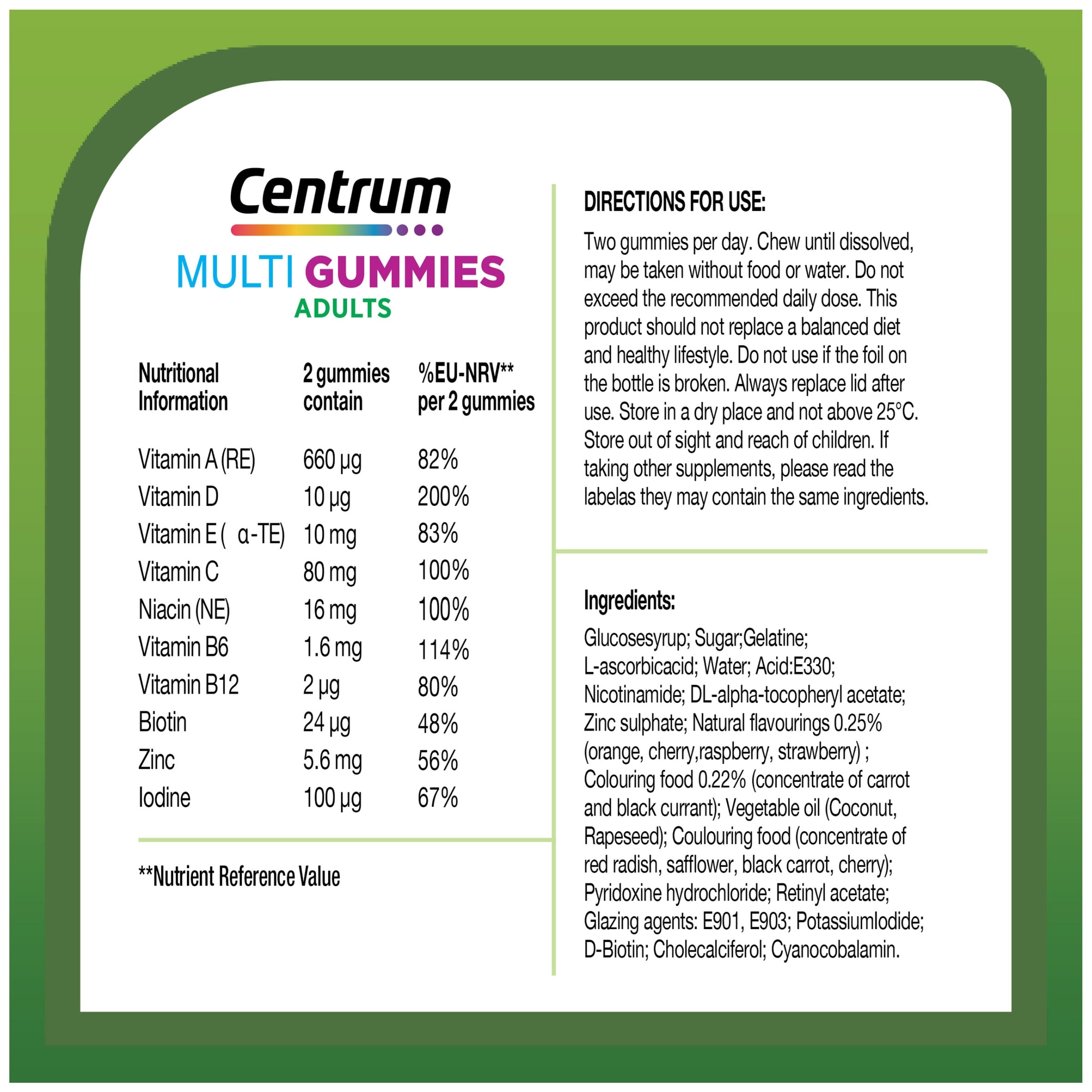 Centrum MultiGummies Mixed Fruit, Cherry, Berry & Orange Multivitamin Gummies 30s thumbnail 2