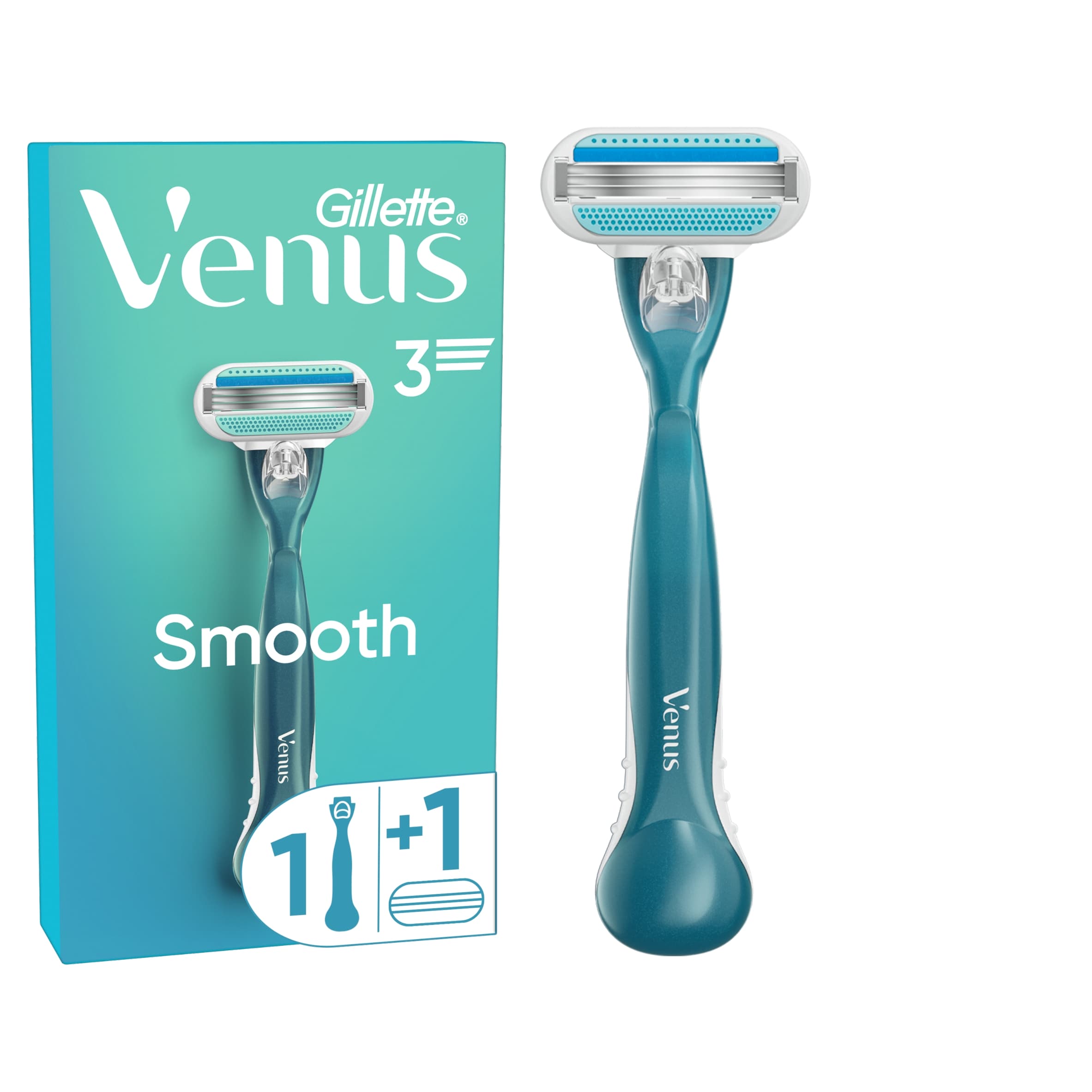 Gillette Venus Smooth Women’s Razor with 1 Refill Blades Cartridges